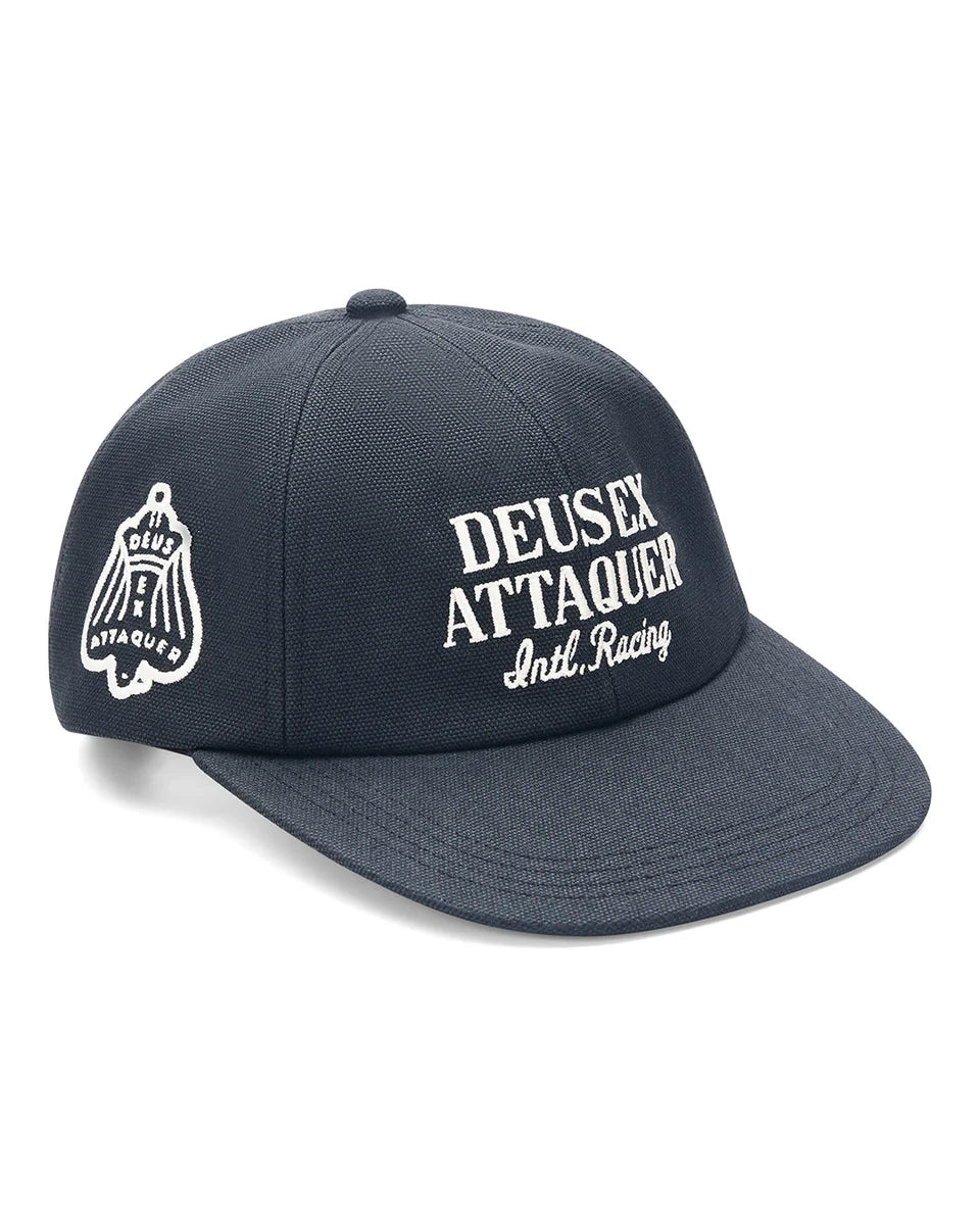 DEUS EX MACHINA ATTAQUER WRECKLESS CANVAS CAP - BLACK