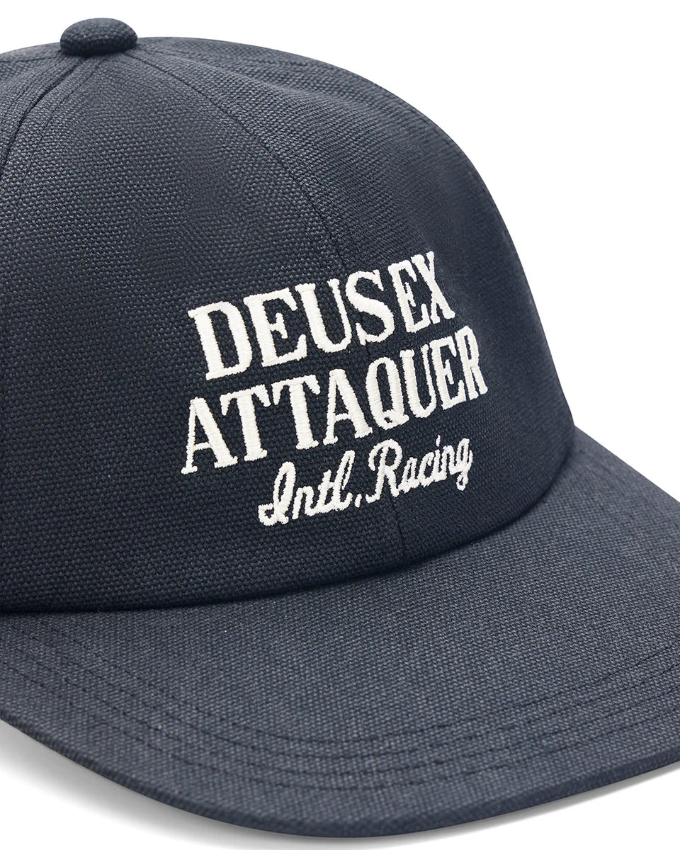 DEUS EX MACHINA ATTAQUER WRECKLESS CANVAS CAP - BLACK