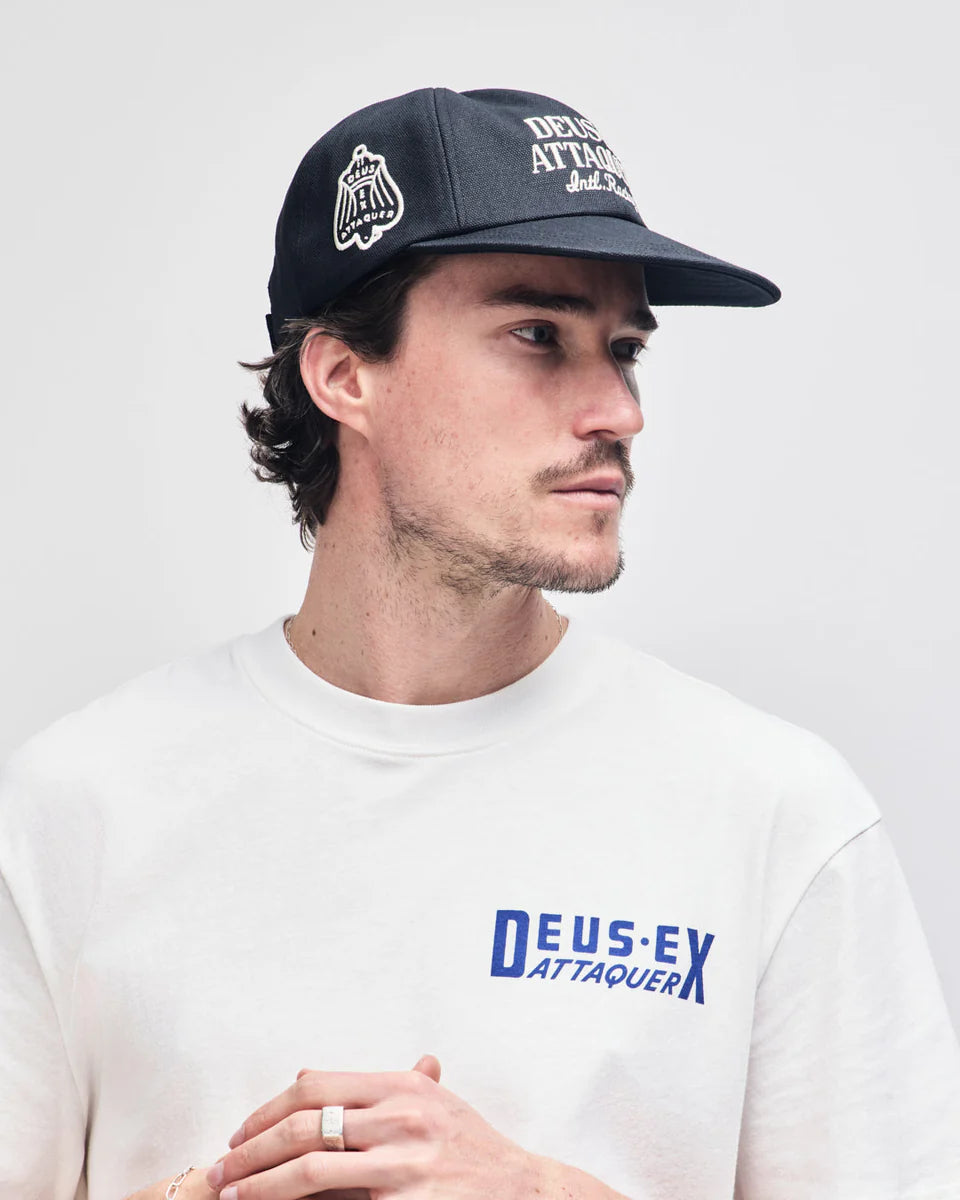 DEUS EX MACHINA ATTAQUER WRECKLESS CANVAS CAP - BLACK