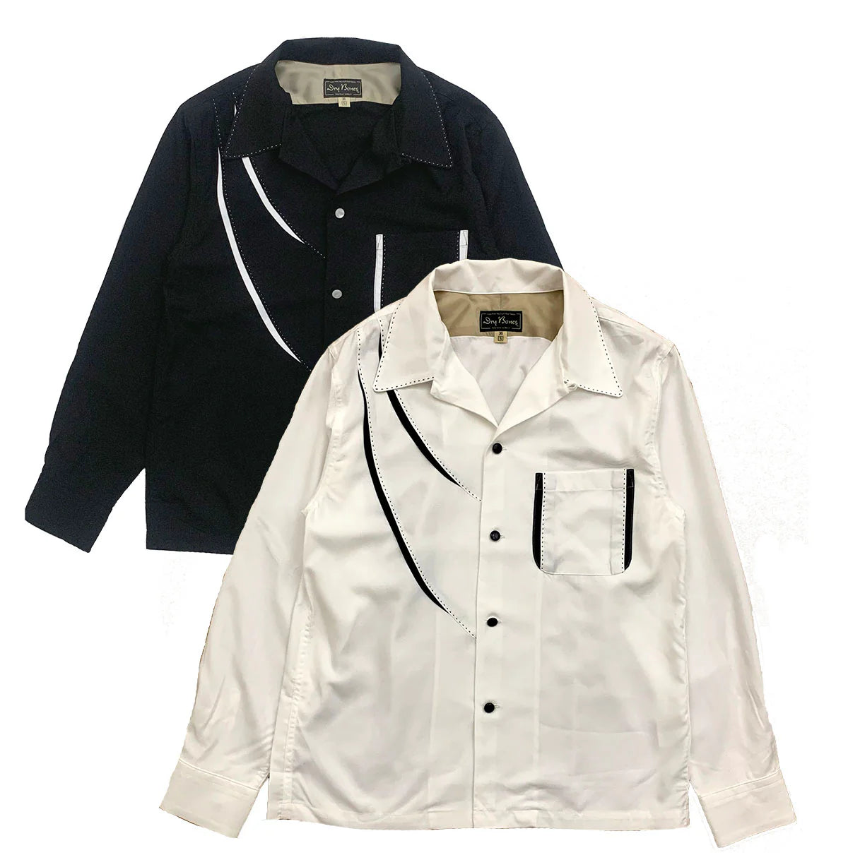 DRY BONE SHARK GILL OPEN SHIRT - OFF WHITE