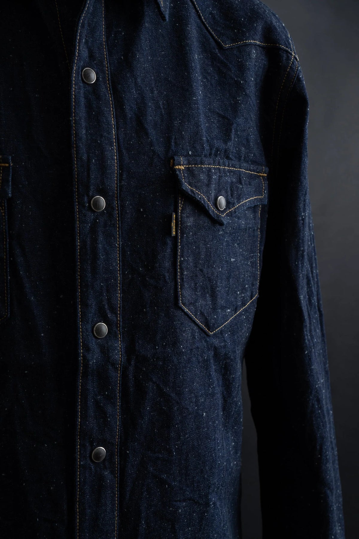 BIG JOHN MS004E (001) 10oz SELVADGE DENIM WESTERN SHIRTS - INDIGO