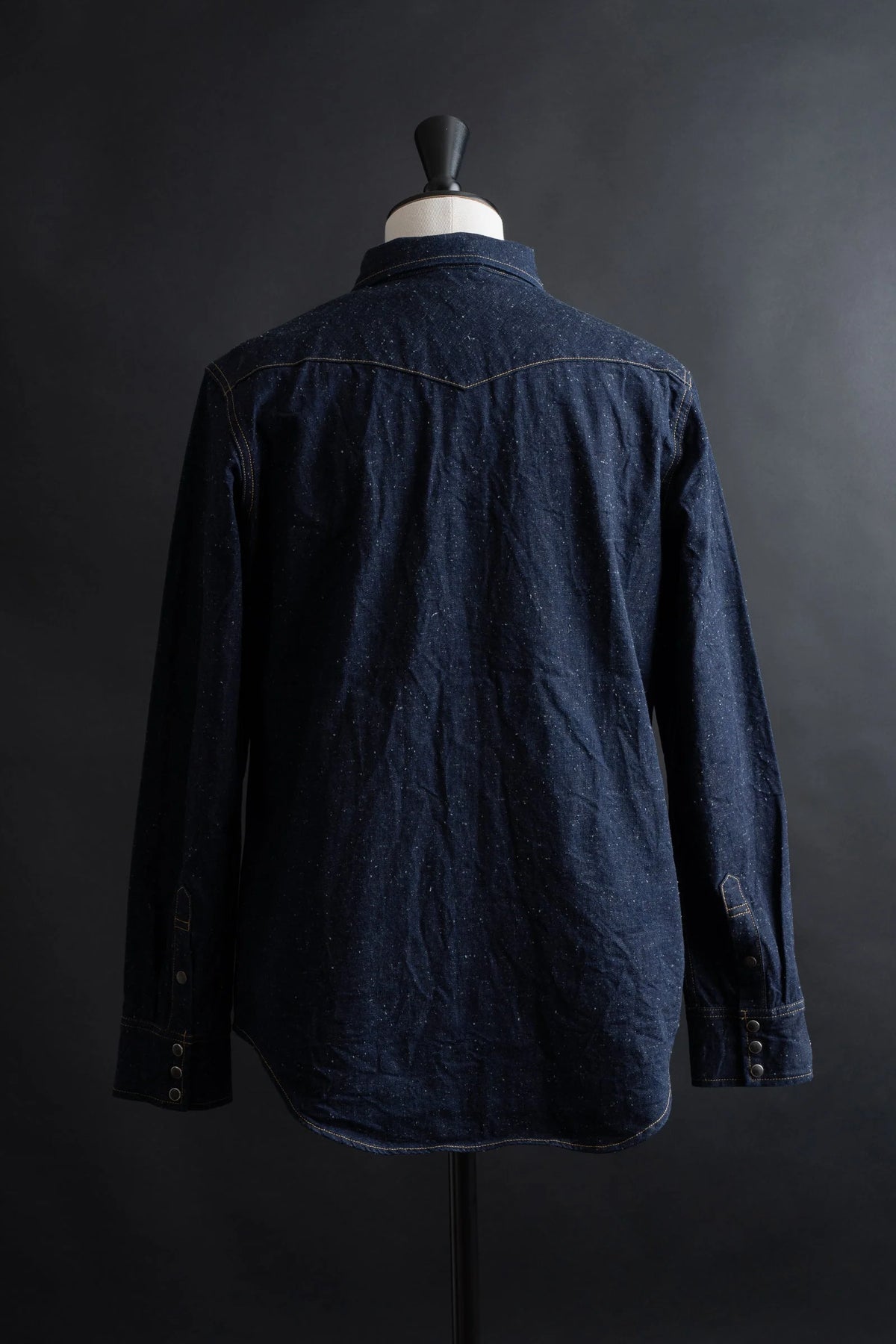 BIG JOHN MS004E (001) 10oz SELVADGE DENIM WESTERN SHIRTS - INDIGO