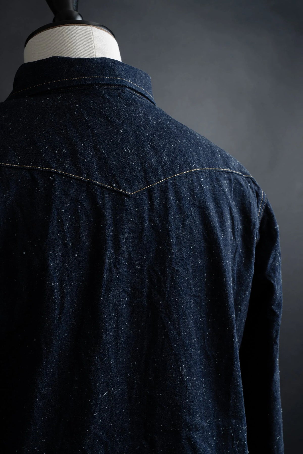 BIG JOHN MS004E (001) 10oz SELVADGE DENIM WESTERN SHIRTS - INDIGO
