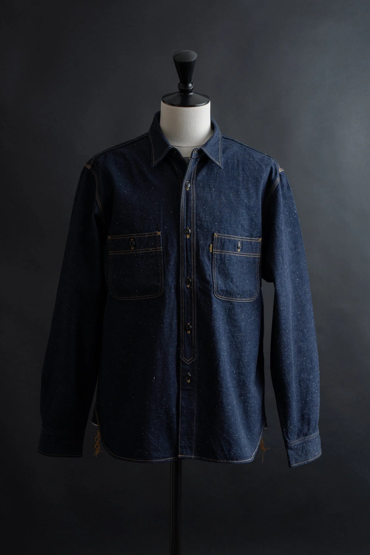 BIG JOHN MS005E (055P) 10oz SELVAGE WORK SHIRT - WABASH