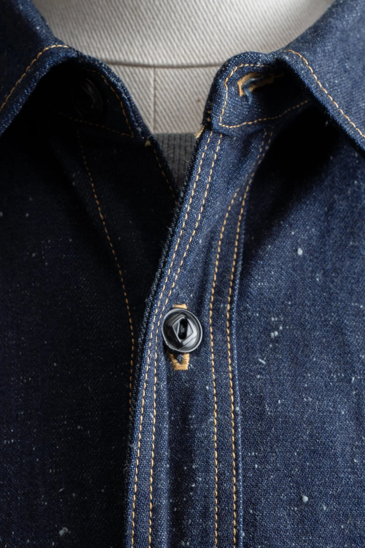 BIG JOHN MS005E (055P) 10oz SELVAGE WORK SHIRT - WABASH