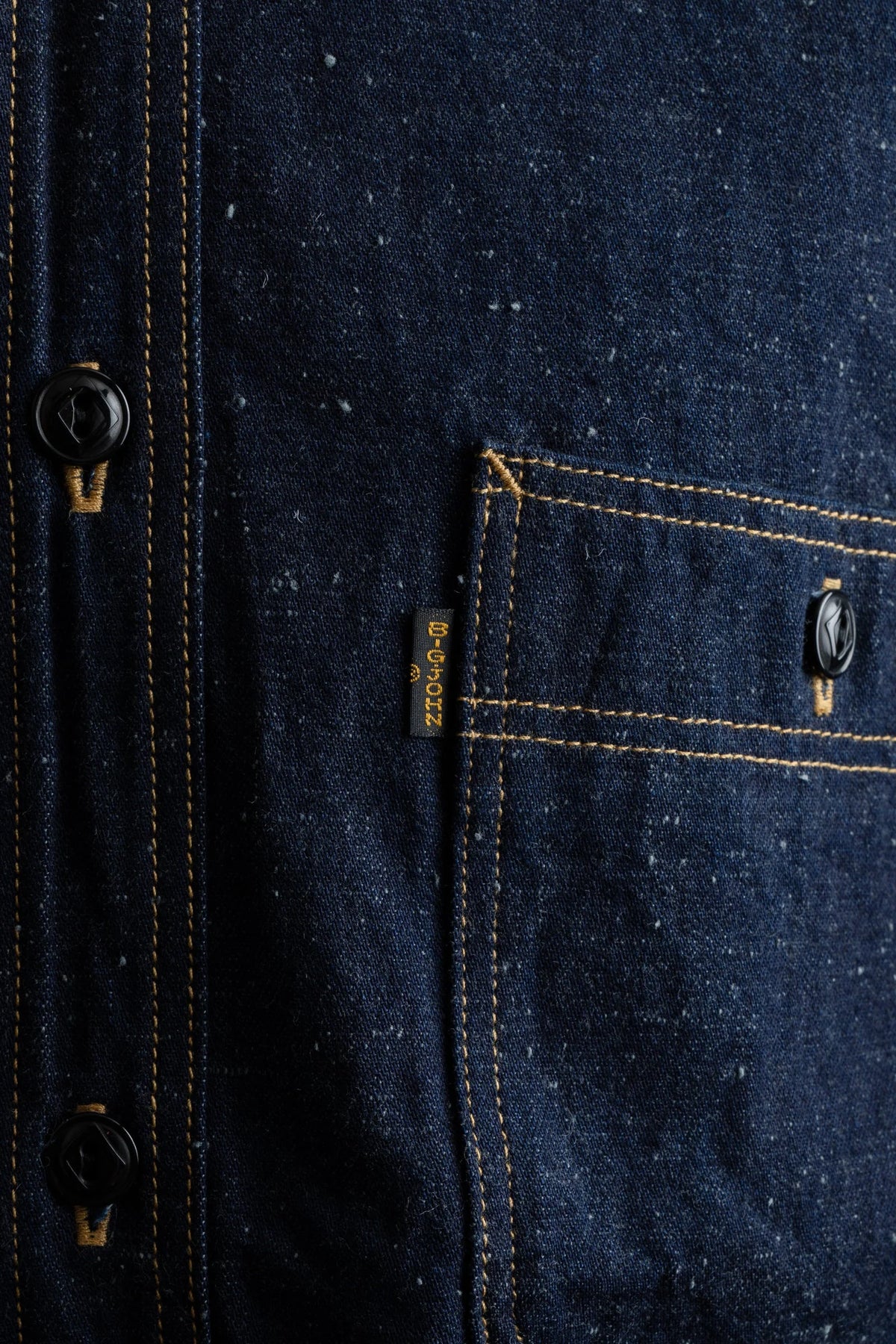 BIG JOHN MS005E (055P) 10oz SELVAGE WORK SHIRT - WABASH