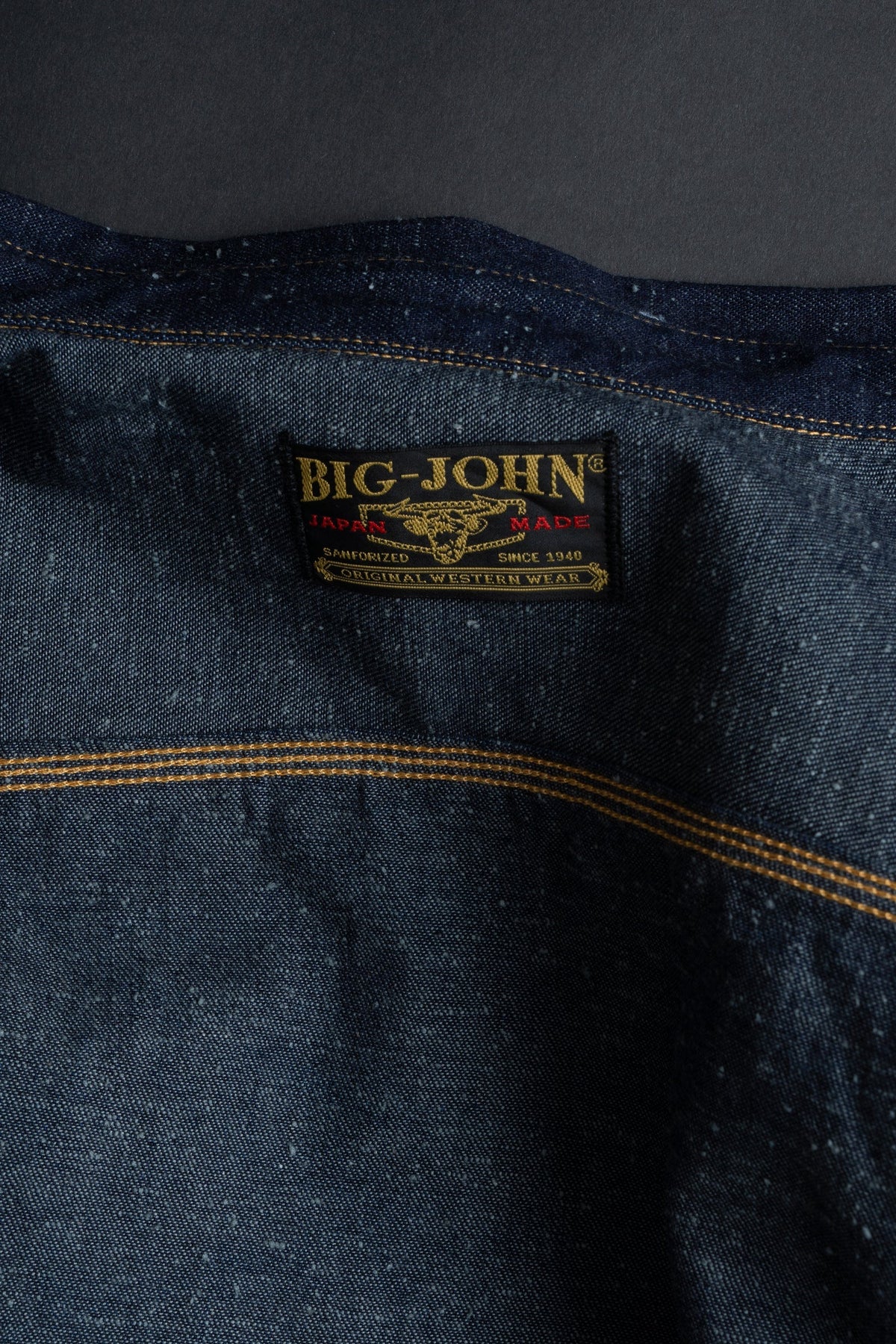 BIG JOHN MS005E (055P) 10oz SELVAGE WORK SHIRT - WABASH