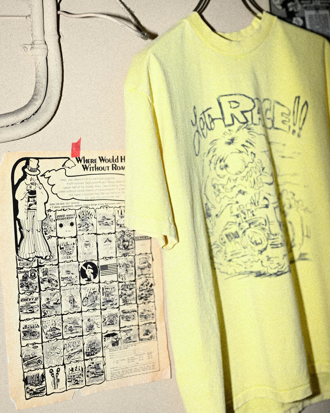UNISON SPECIAL GIANT TUBE PG PRINT S/S TEE(RACE!!) - YELLOW