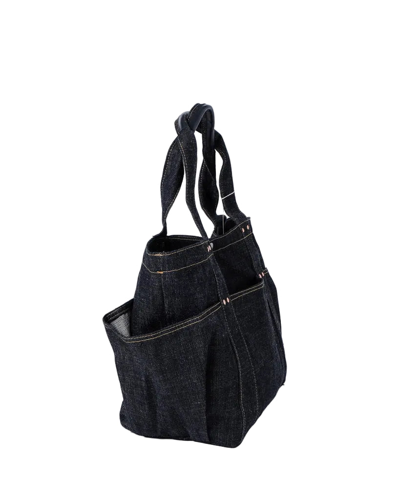 YAMANE LOT.9023 DENIM ZIP TOOL BAG WITH POUCH 20 INCH - DENIM