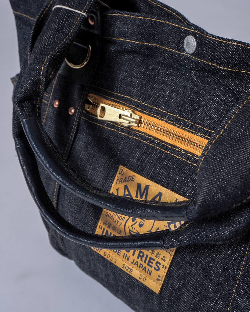 YAMANE LOT.9023 DENIM ZIP TOOL BAG WITH POUCH 20 INCH - DENIM