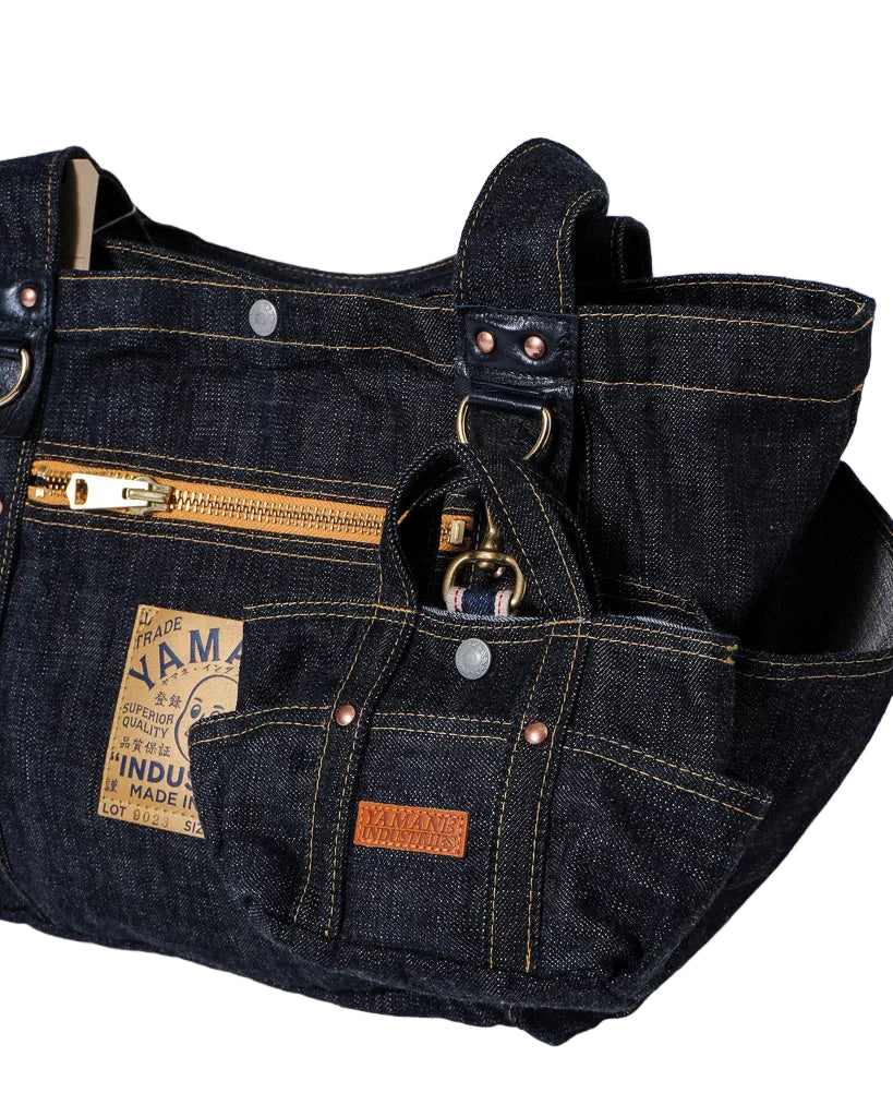 YAMANE LOT.9023 DENIM ZIP TOOL BAG WITH POUCH 20 INCH - DENIM