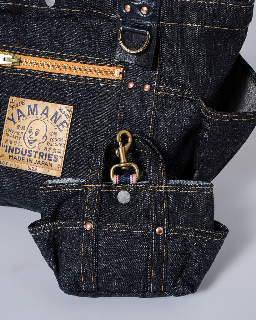 YAMANE LOT.9023 DENIM ZIP TOOL BAG WITH POUCH 20 INCH - DENIM