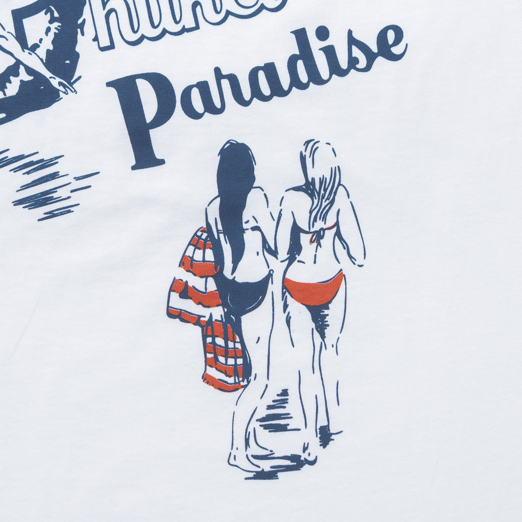 PRONTO & CO. PHUKET SOUVENIR RINGER TEE - WHITE/NAVY