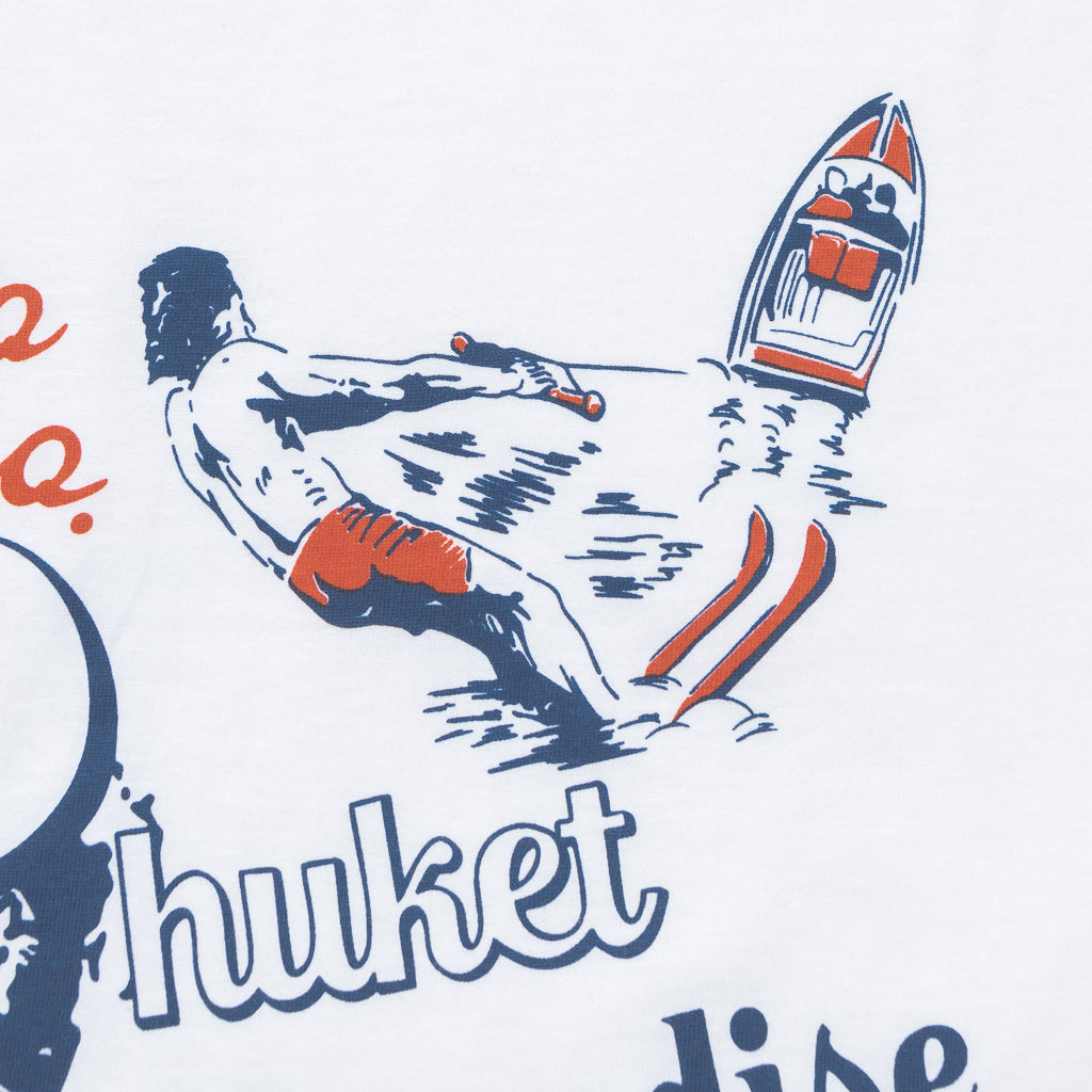 PRONTO & CO. PHUKET SOUVENIR RINGER TEE - WHITE/NAVY