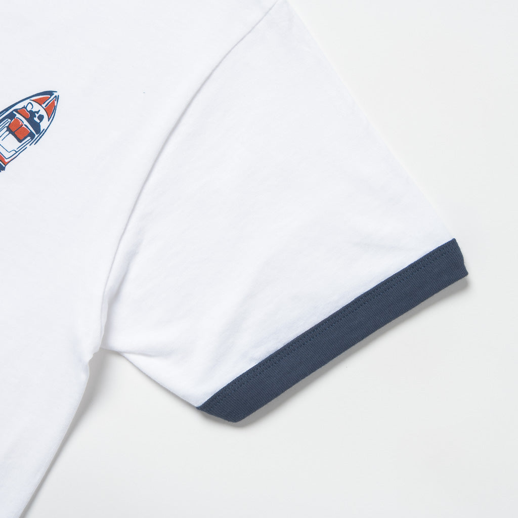 PRONTO & CO. PHUKET SOUVENIR RINGER TEE - WHITE/NAVY