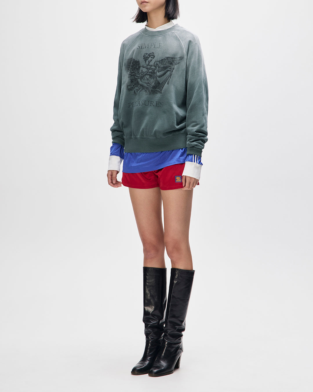 DEUS EX MACHINA BLACK AND BLUE CREW - DARK FOREST