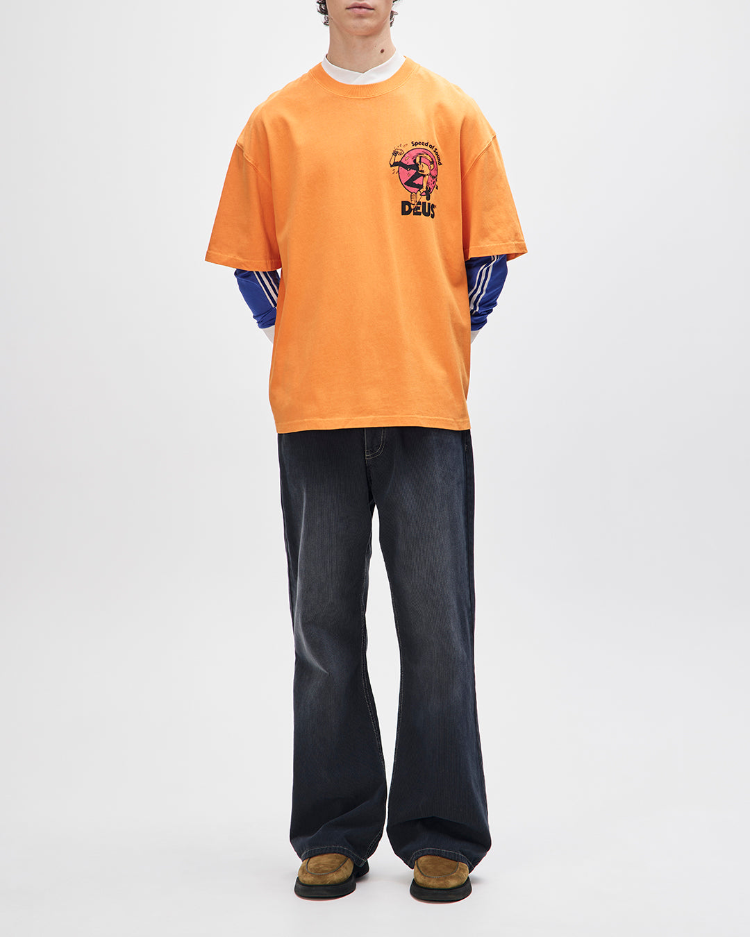 DEUS EX MACHINA ROUGHNECK TEE - PERSIMMON ORANGE