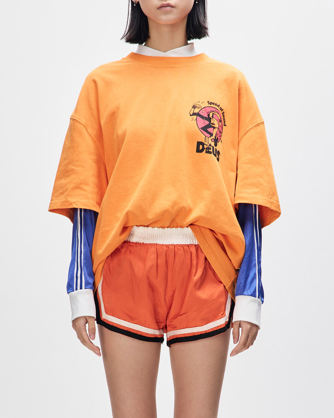 DEUS EX MACHINA ROUGHNECK TEE - PERSIMMON ORANGE