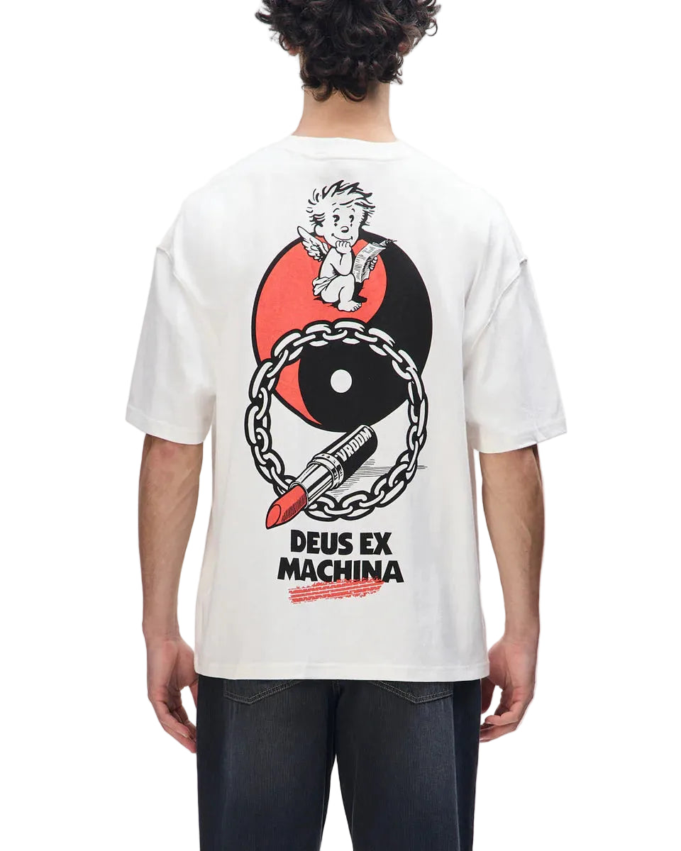 Deus Ex Machina Roughneck Tee — Vintage White — front view