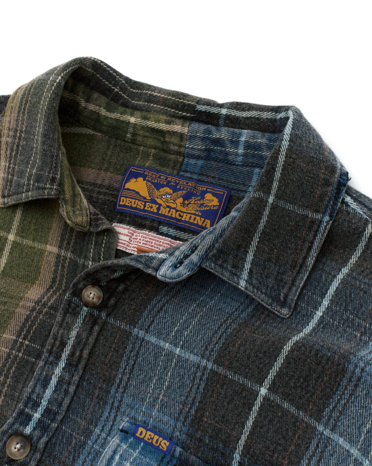 DEUS EX MACHINA GENESIS EMBRO FLANNEL - BLUE CHECK