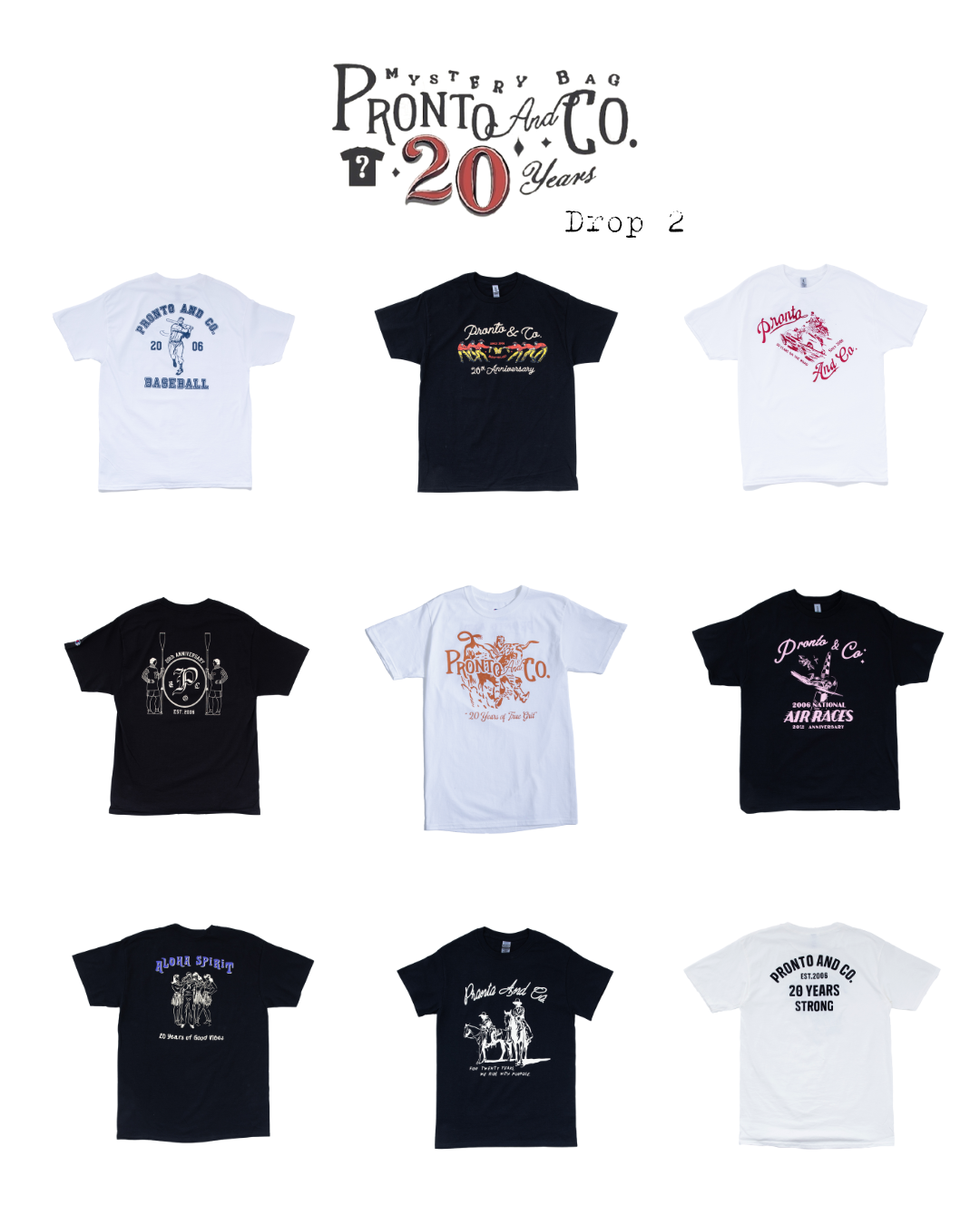 PRONTO&CO. 20TH ANNIVERSARY TEE - BLIND BOX Drop 2
