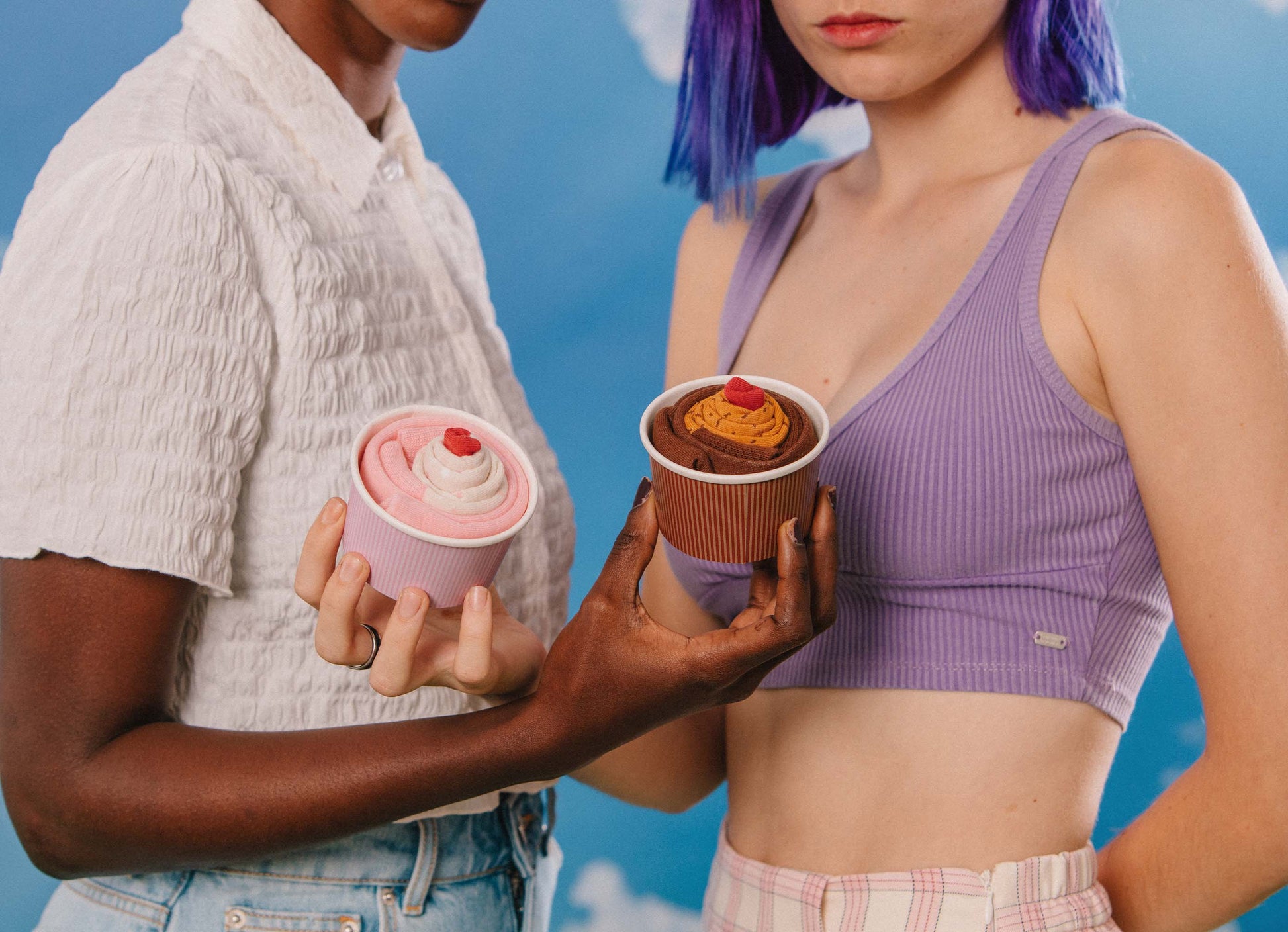 EAT MY SOCKS STRAWBERRY CUPCAKE