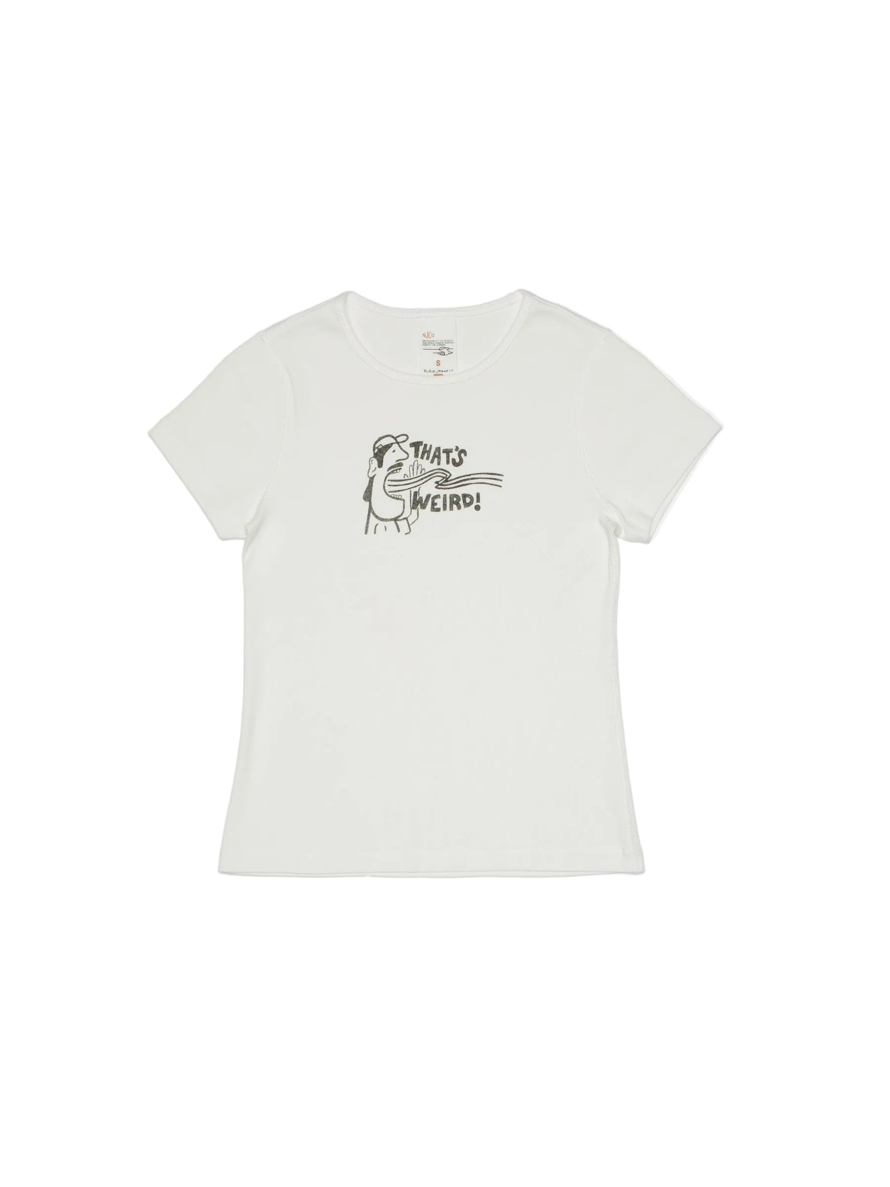 NUDIE JEANS EVE T-SHIRT THATS WEIRD - OFFWHITE