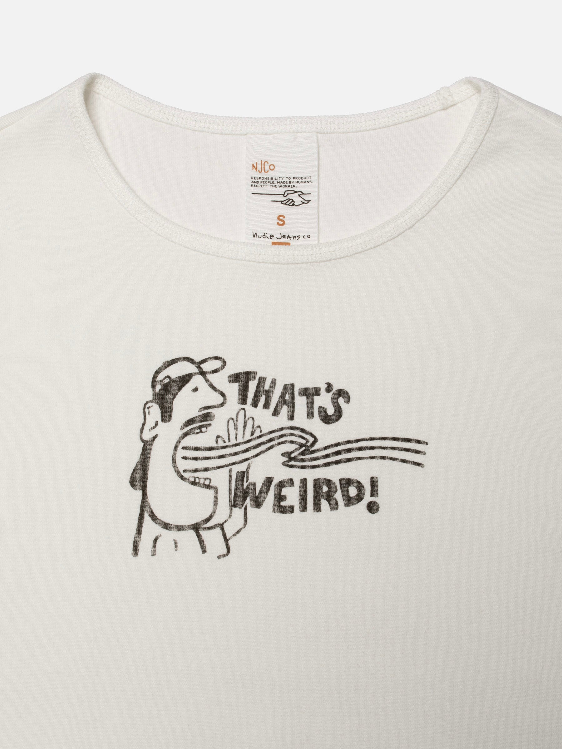 NUDIE JEANS EVE T-SHIRT THATS WEIRD - OFFWHITE
