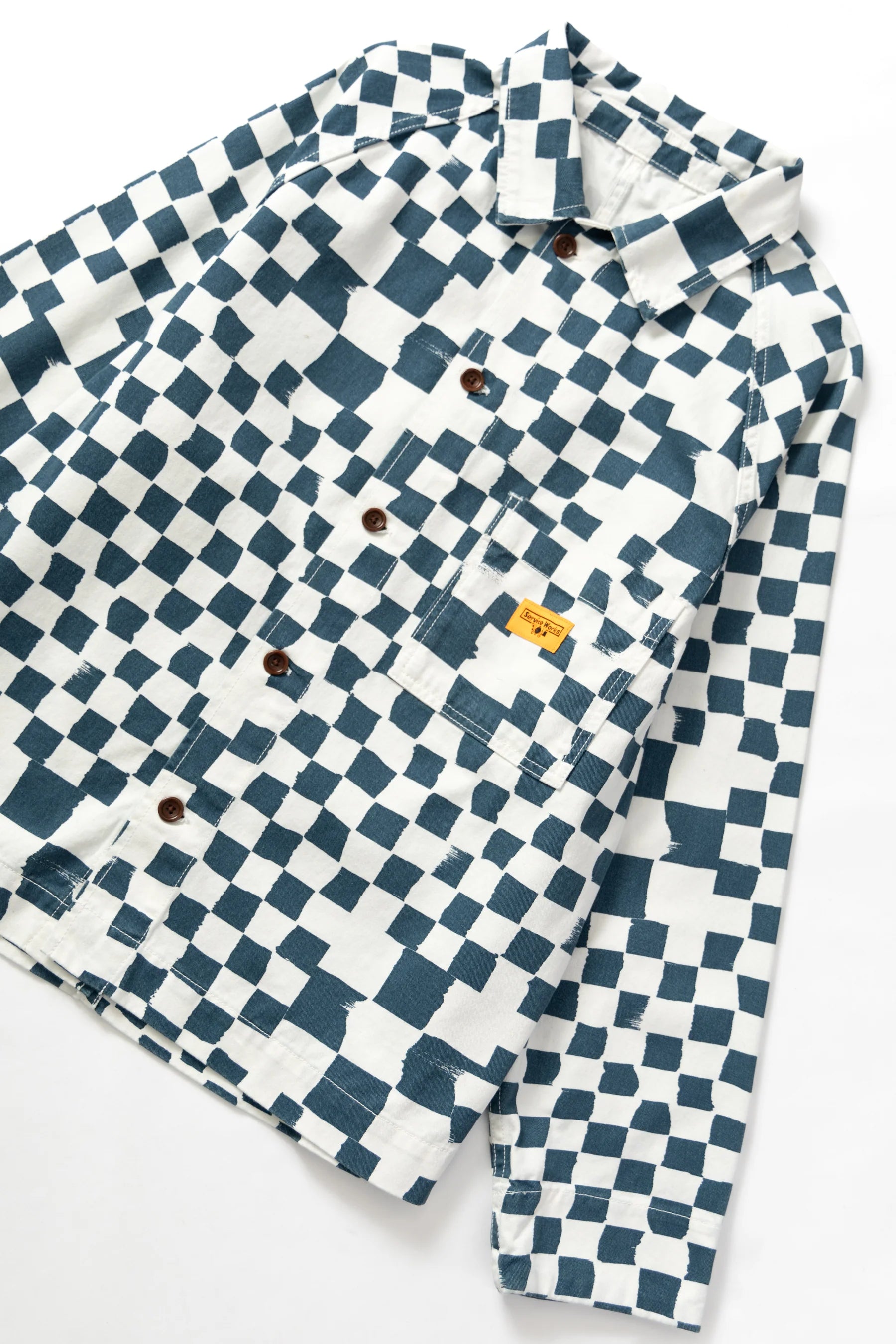 Service Works Drill Printed Foh Jacket — Teal Checker — view 3