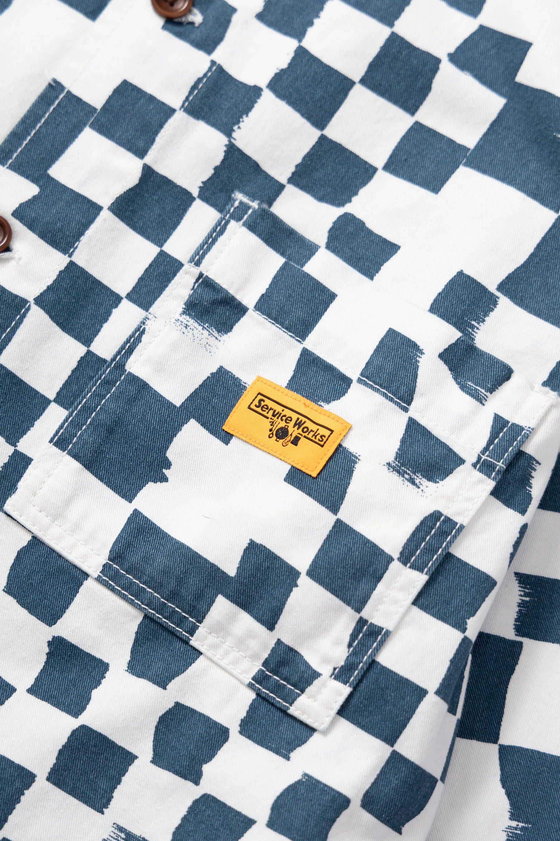 Service Works Drill Printed Foh Jacket — Teal Checker — view 7