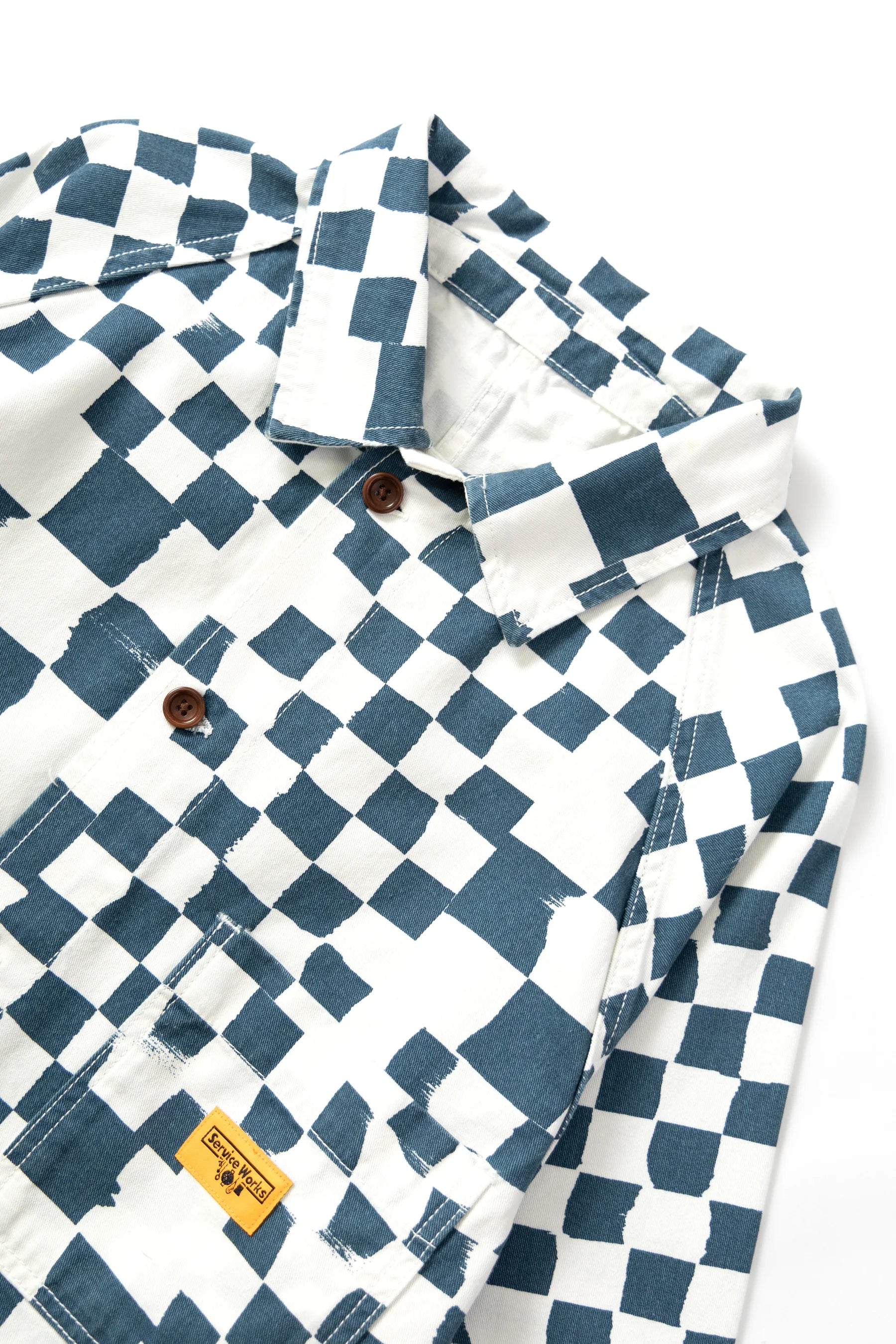 Service Works Drill Printed Foh Jacket — Teal Checker — view 4