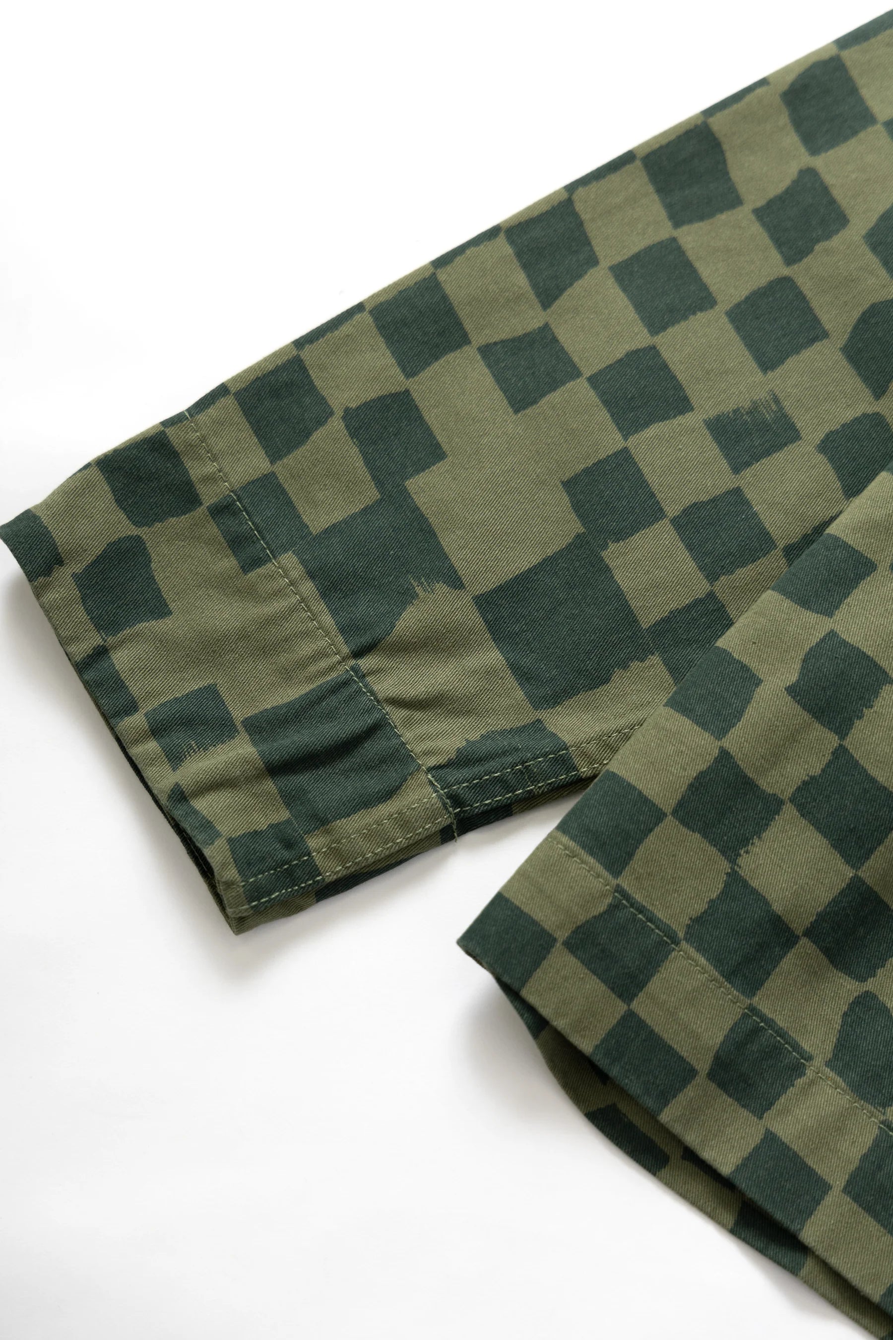 SERVICE WORKS DRILL PRINTED FOH JACKET - OLIVE CHECKER