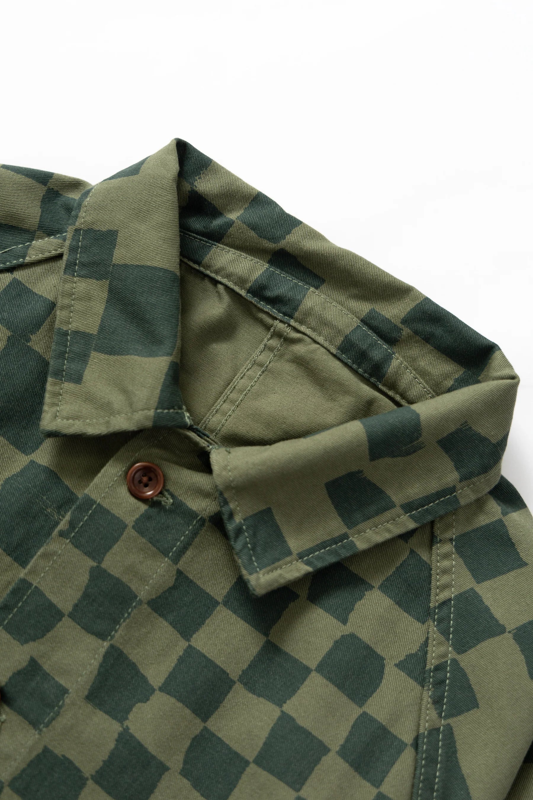 SERVICE WORKS DRILL PRINTED FOH JACKET - OLIVE CHECKER