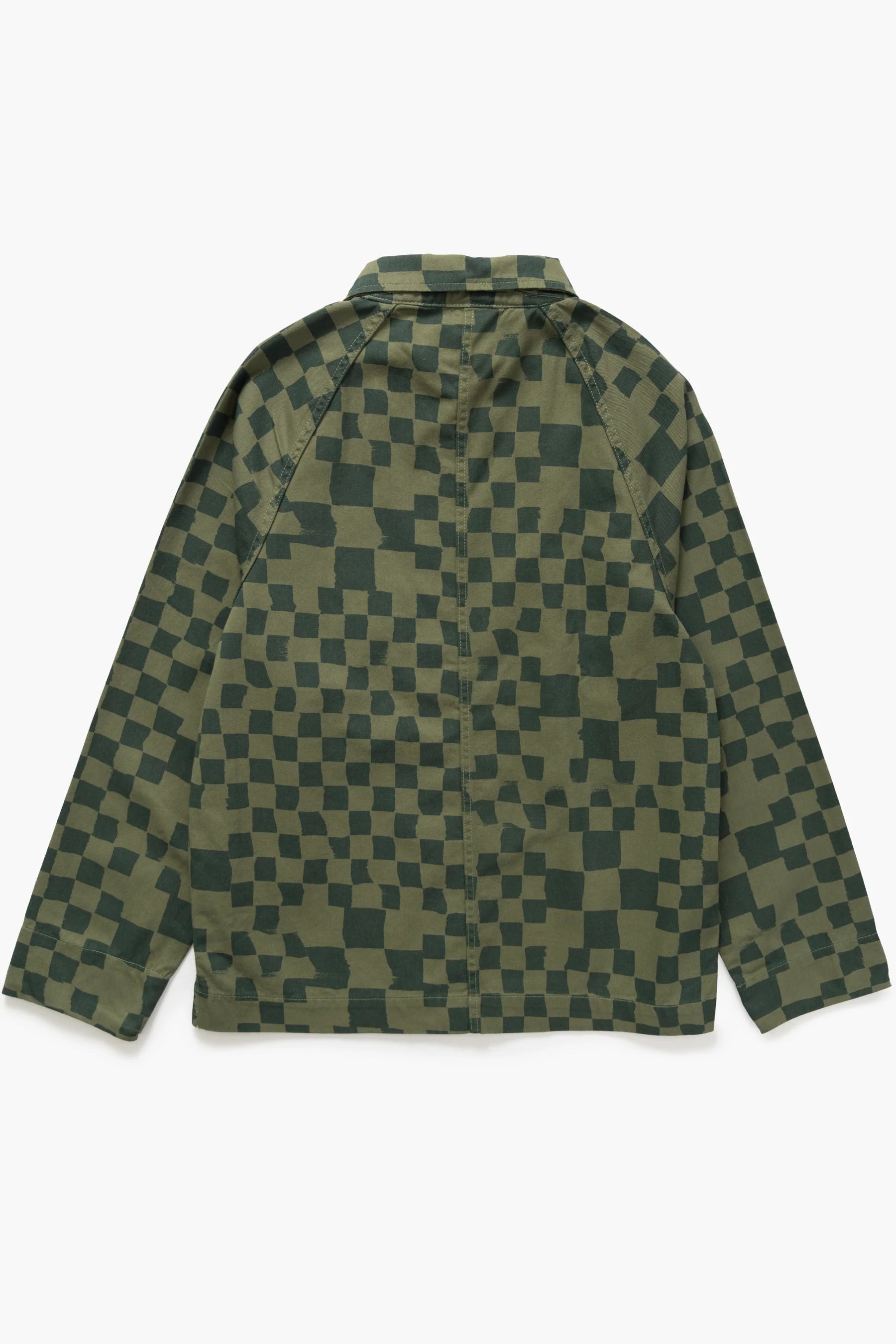 SERVICE WORKS DRILL PRINTED FOH JACKET - OLIVE CHECKER