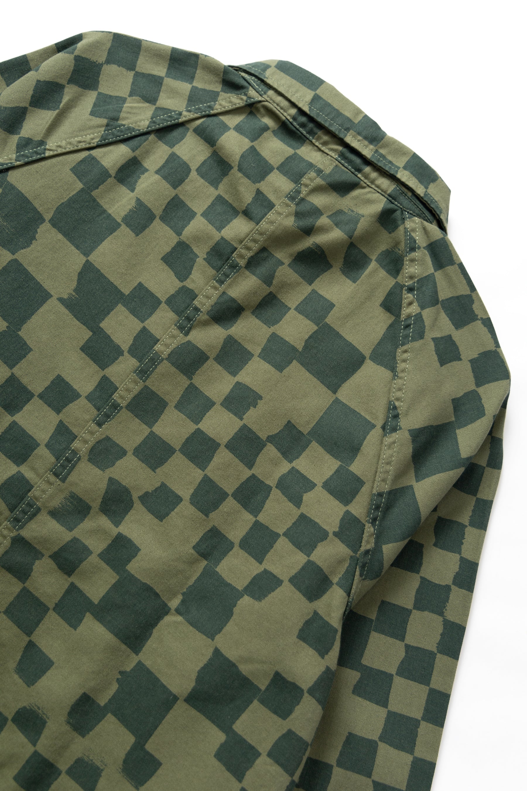 SERVICE WORKS DRILL PRINTED FOH JACKET - OLIVE CHECKER