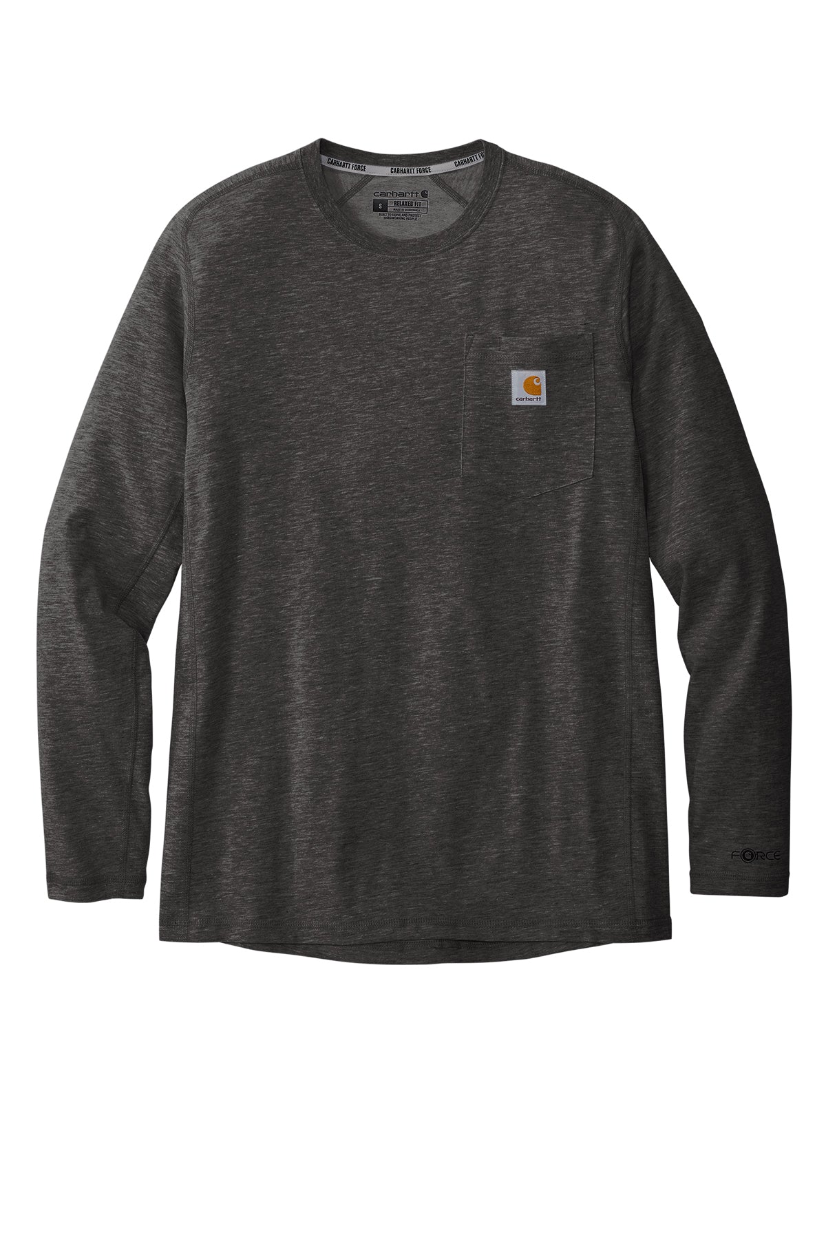 CARHARTT FORCE RLX-FT MW L/S POCKET T-SHIRT - CARBON HEATHER
