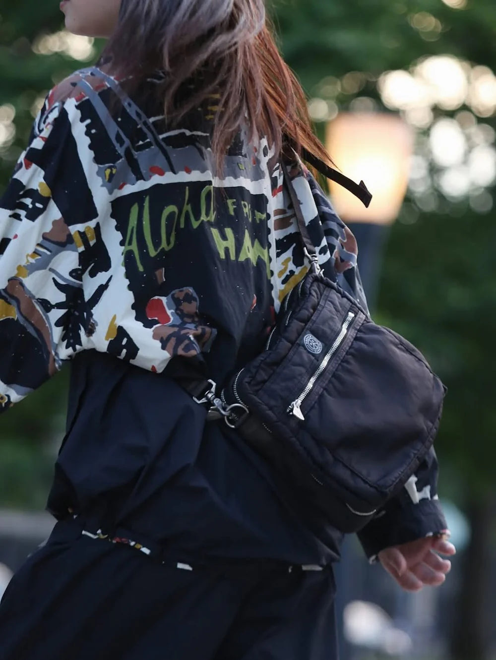 PORTER CLASSIC SUPER NYLON SIMPLE SHOULDER BAG - BLACK