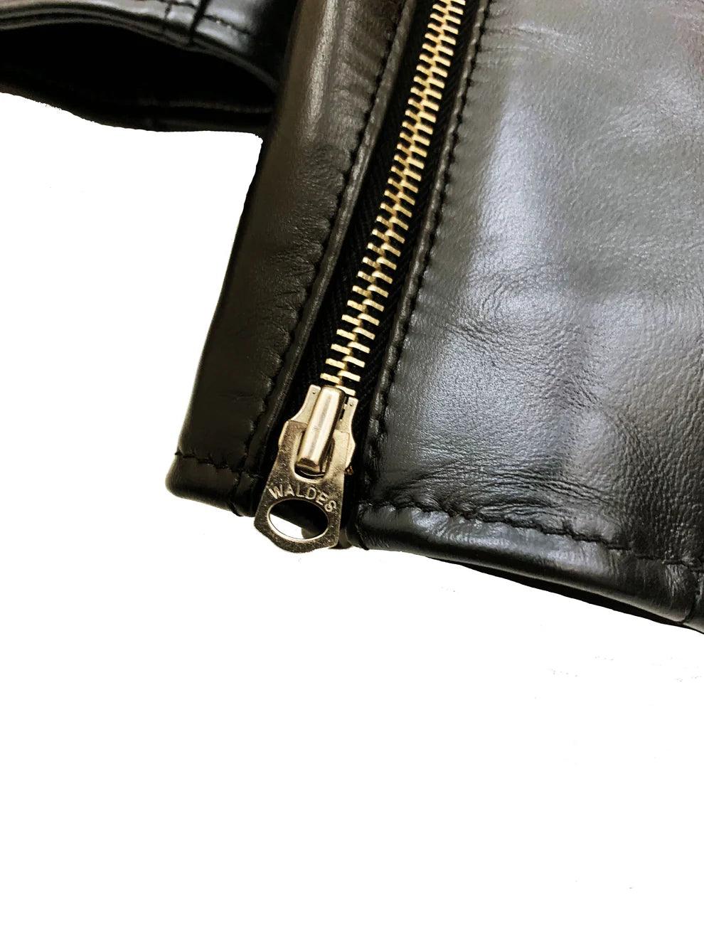 DRY BONES HORSE HIDE MOTORCYCLE JACKET - BLACK