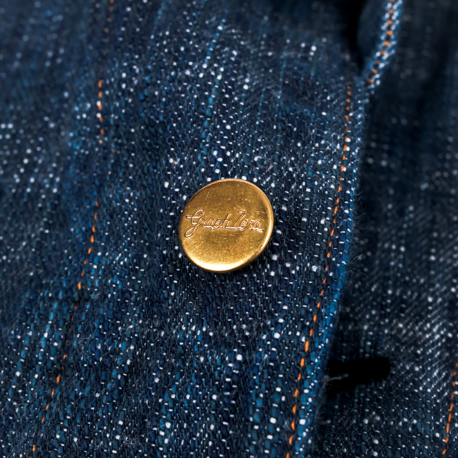 GRAPH ZERO  - COVERALL JACKET SKEIN DYEING DENIM - GREEN INDIGO