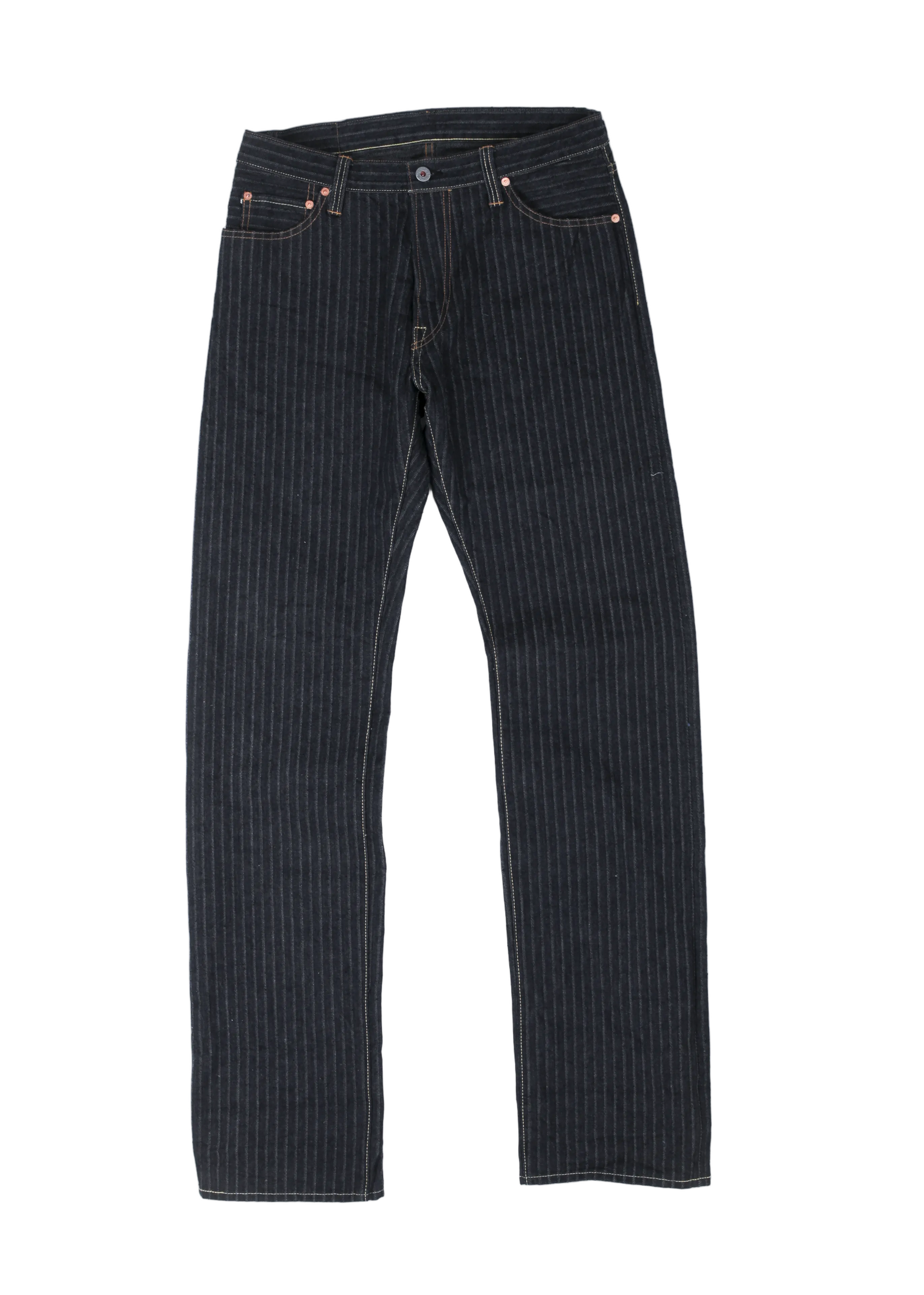 GRAPH ZERO  - 16OZ STRAIGHT JEANS - HERRINGBONE STRIPE