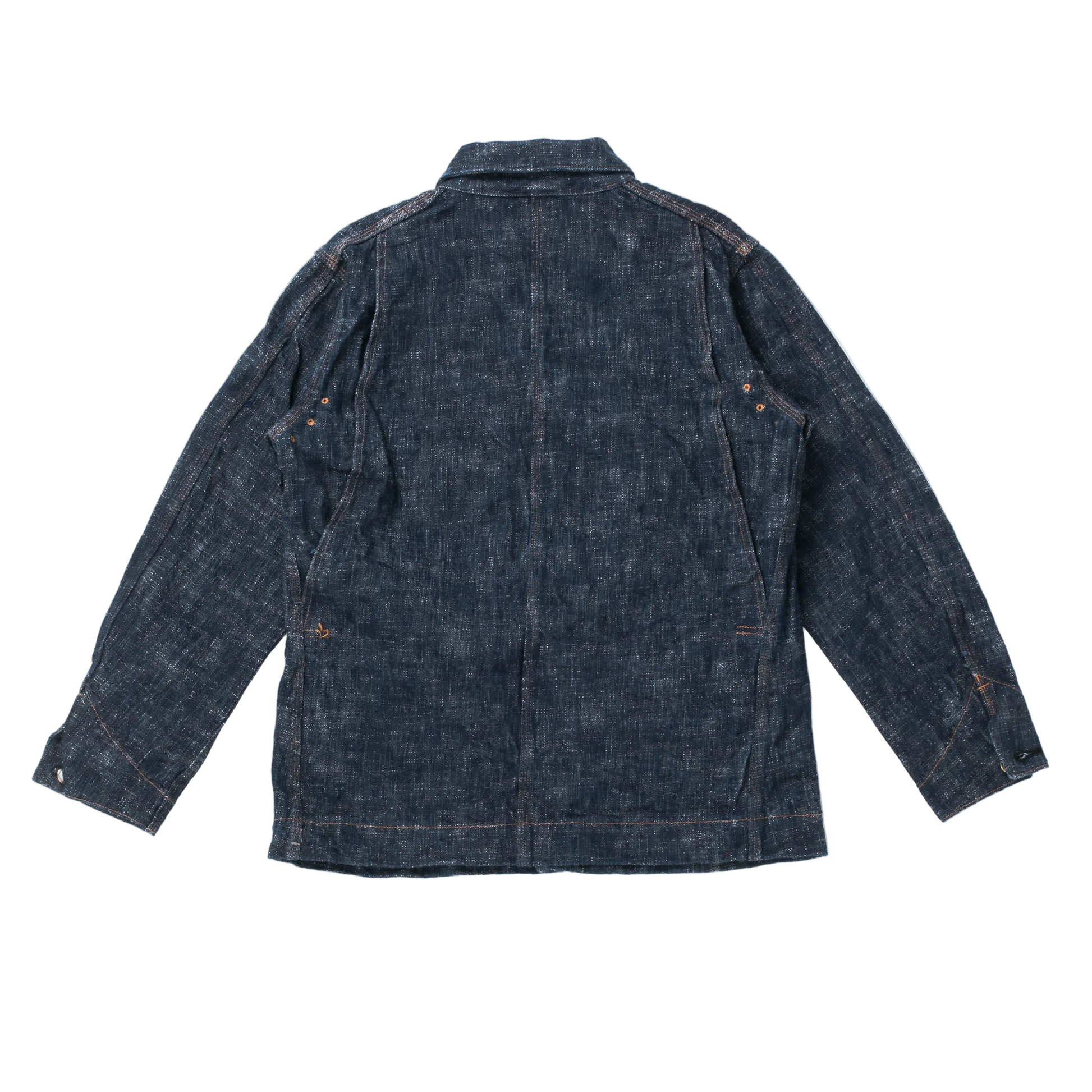 GRAPH ZERO  - COVERALL JACKET SKEIN DYEING DENIM - GREEN INDIGO