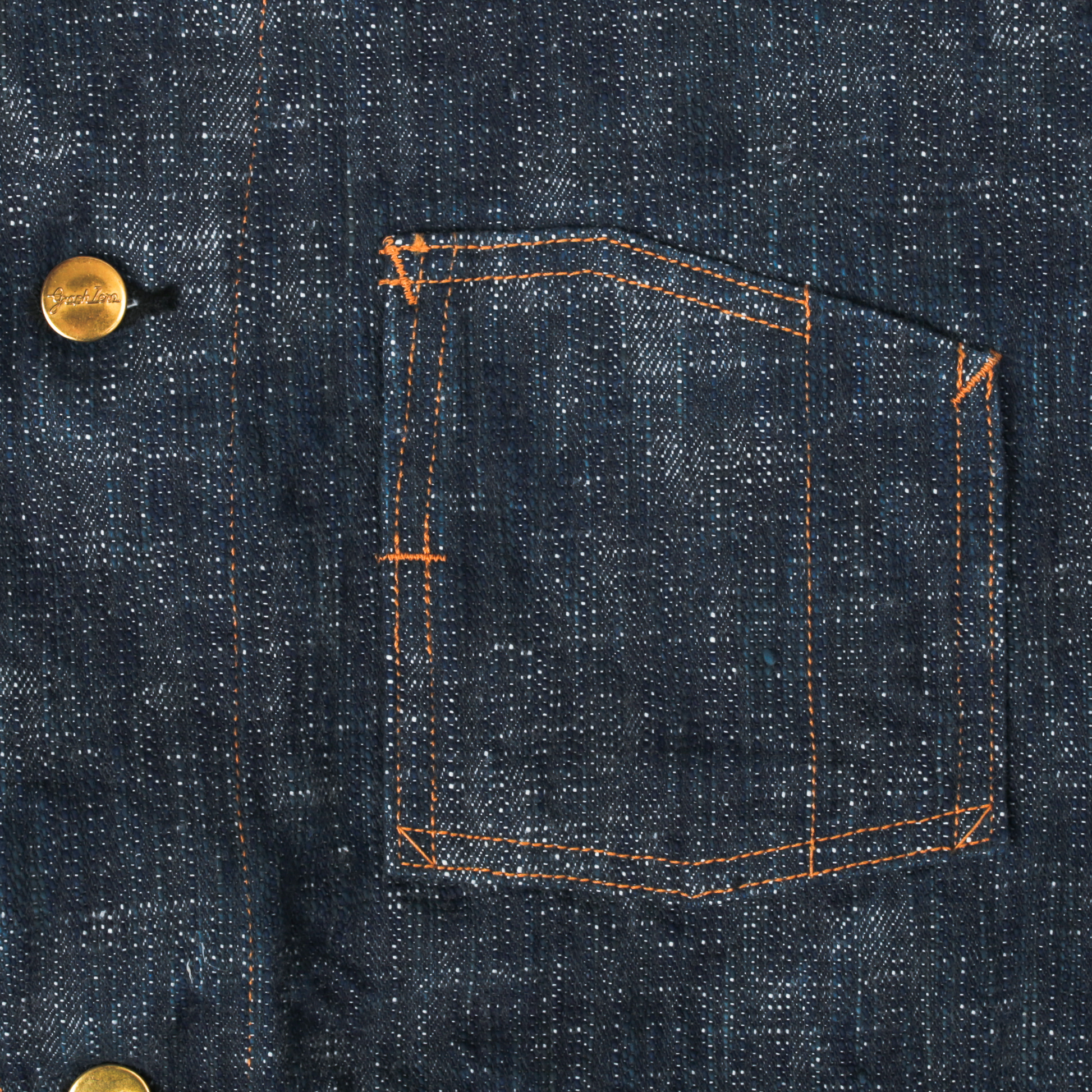 GRAPH ZERO  - COVERALL JACKET SKEIN DYEING DENIM - GREEN INDIGO