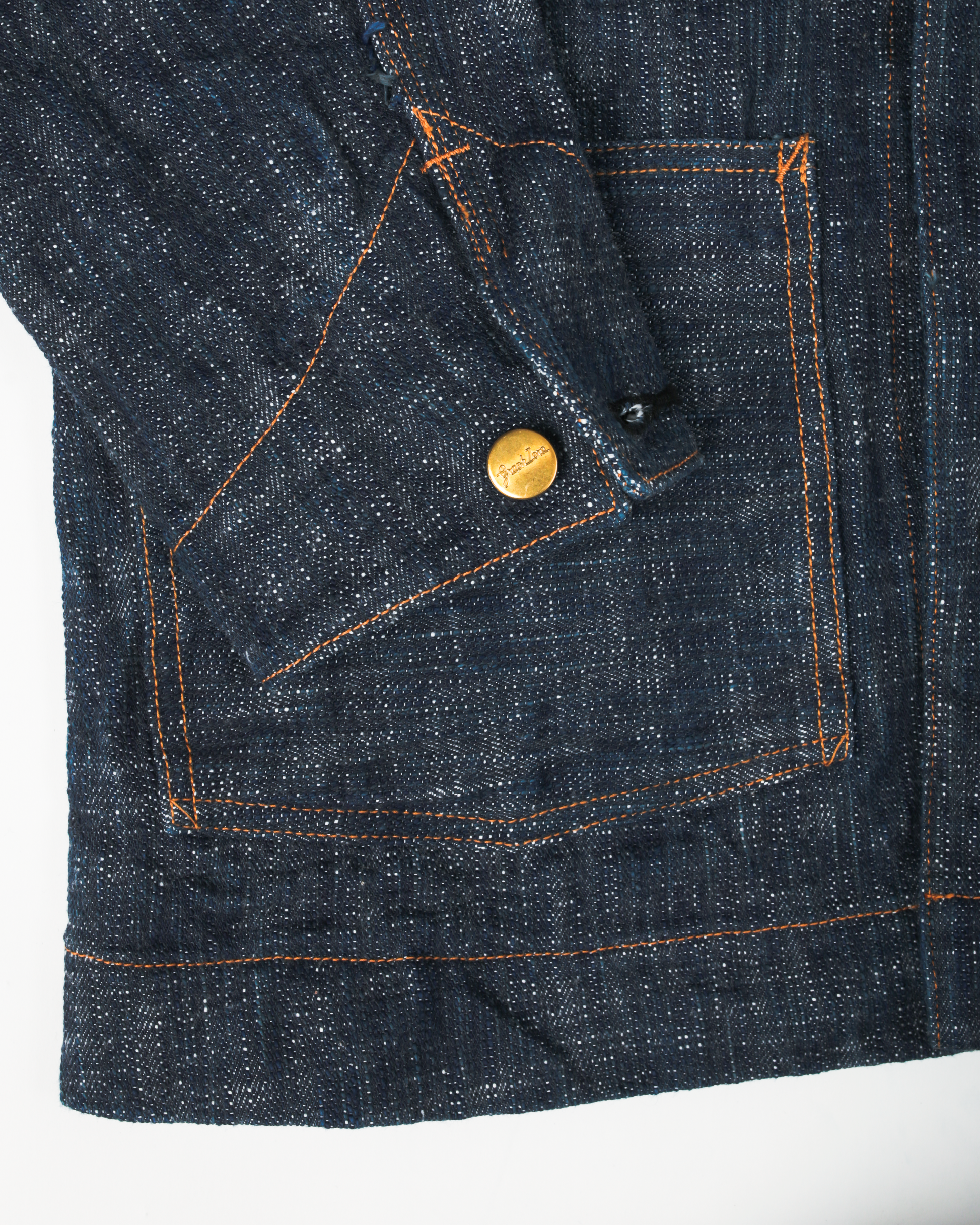 GRAPH ZERO  - COVERALL JACKET SKEIN DYEING DENIM - GREEN INDIGO