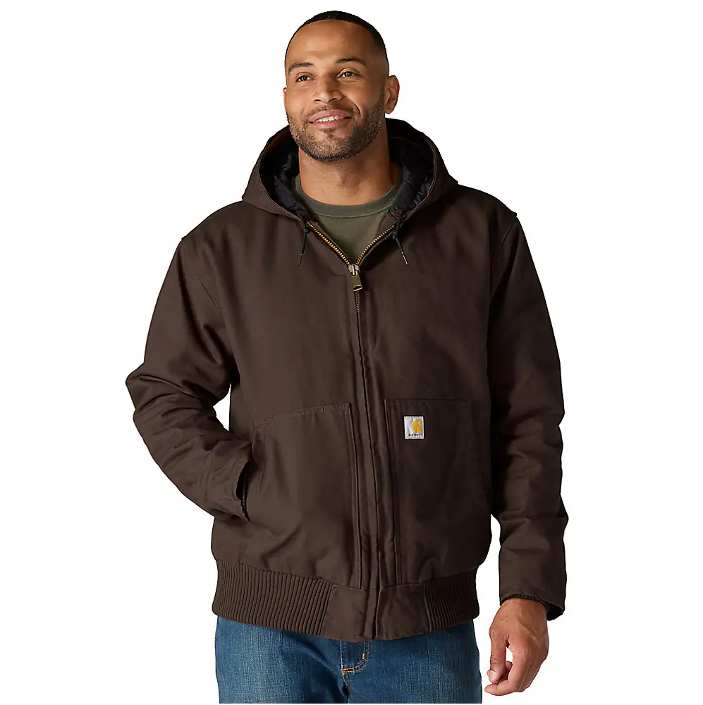 CARHARTT LOOSE FIT WASHED DUCK INSULATED ACTIVE JAC - DARK BROWN