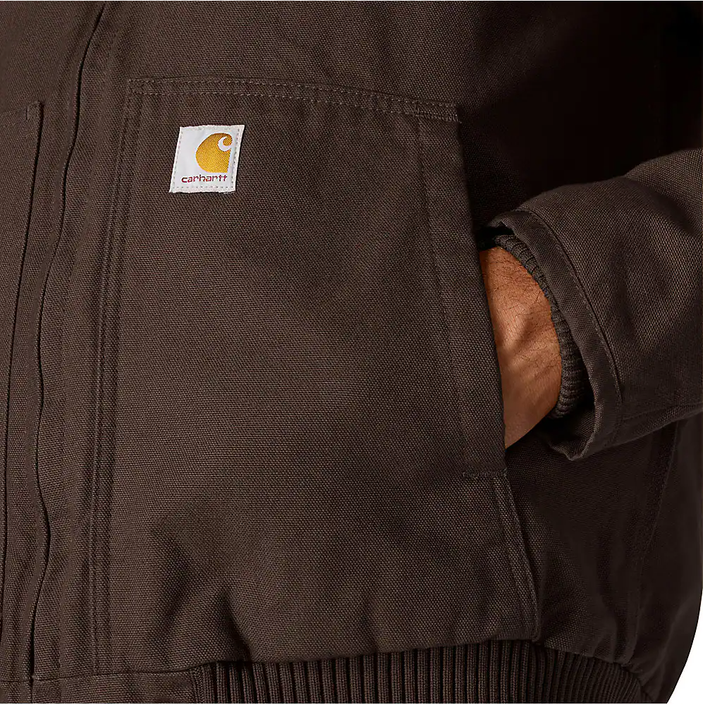 CARHARTT LOOSE FIT WASHED DUCK INSULATED ACTIVE JAC - DARK BROWN