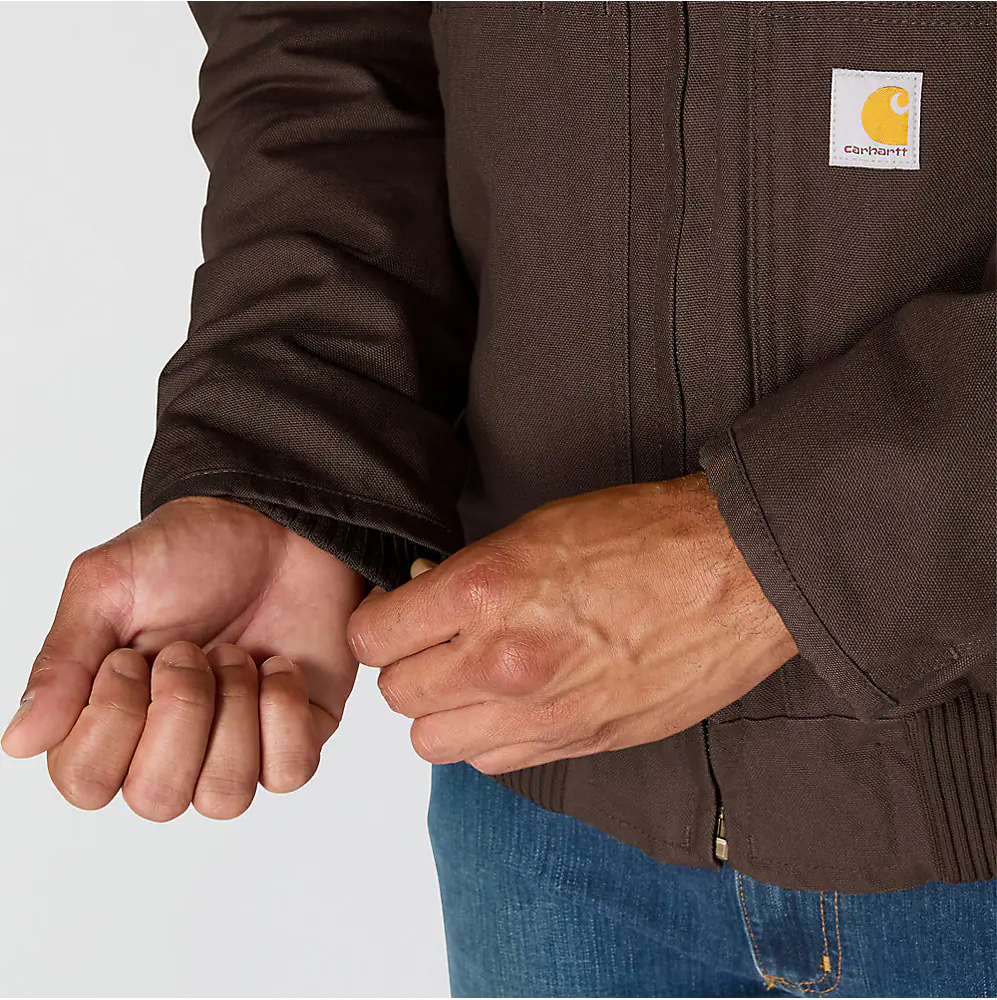 CARHARTT LOOSE FIT WASHED DUCK INSULATED ACTIVE JAC - DARK BROWN