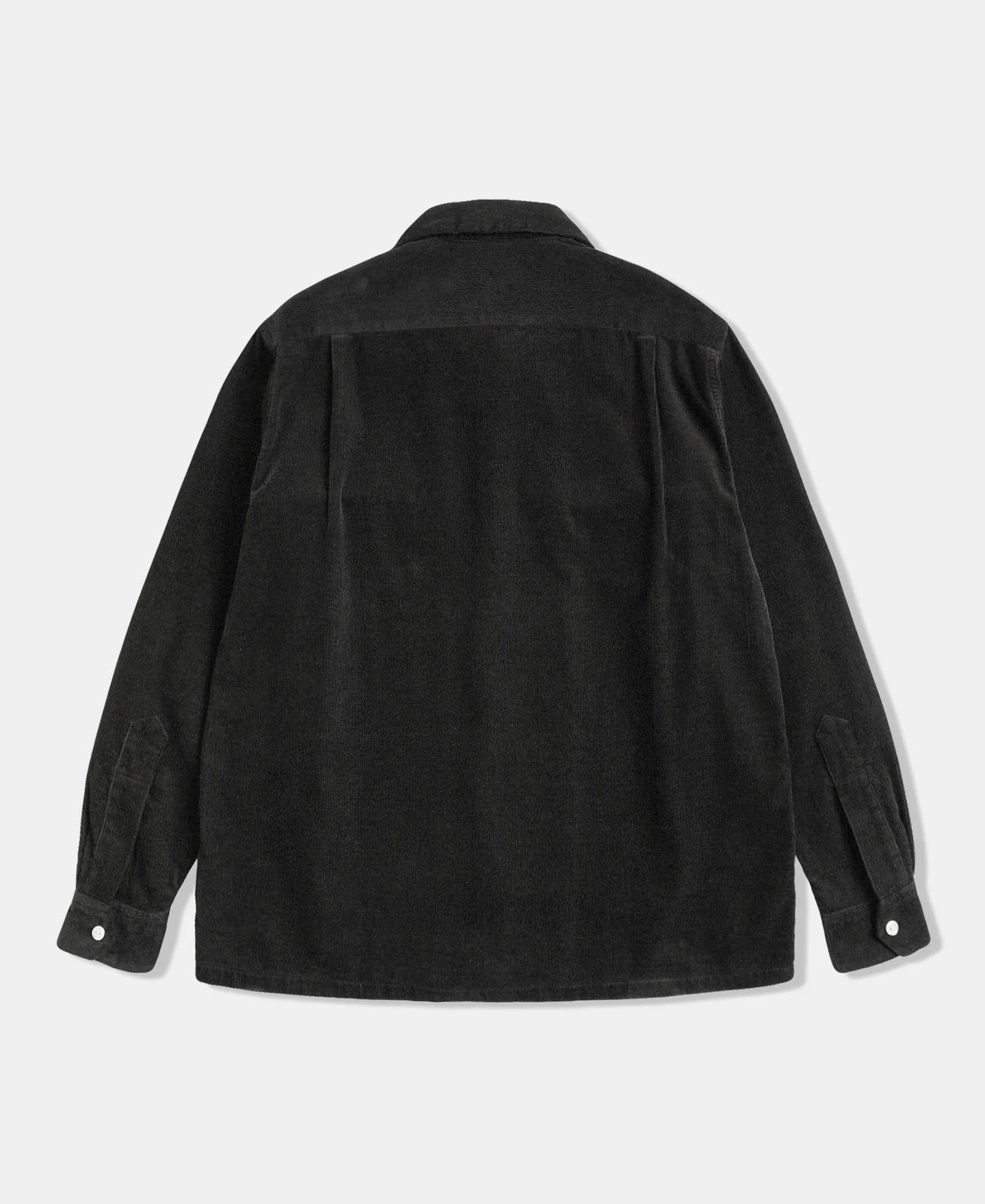 MILITORA LOT 220 CORDUROY OPEN COLLAR SHIRT - BLACK
