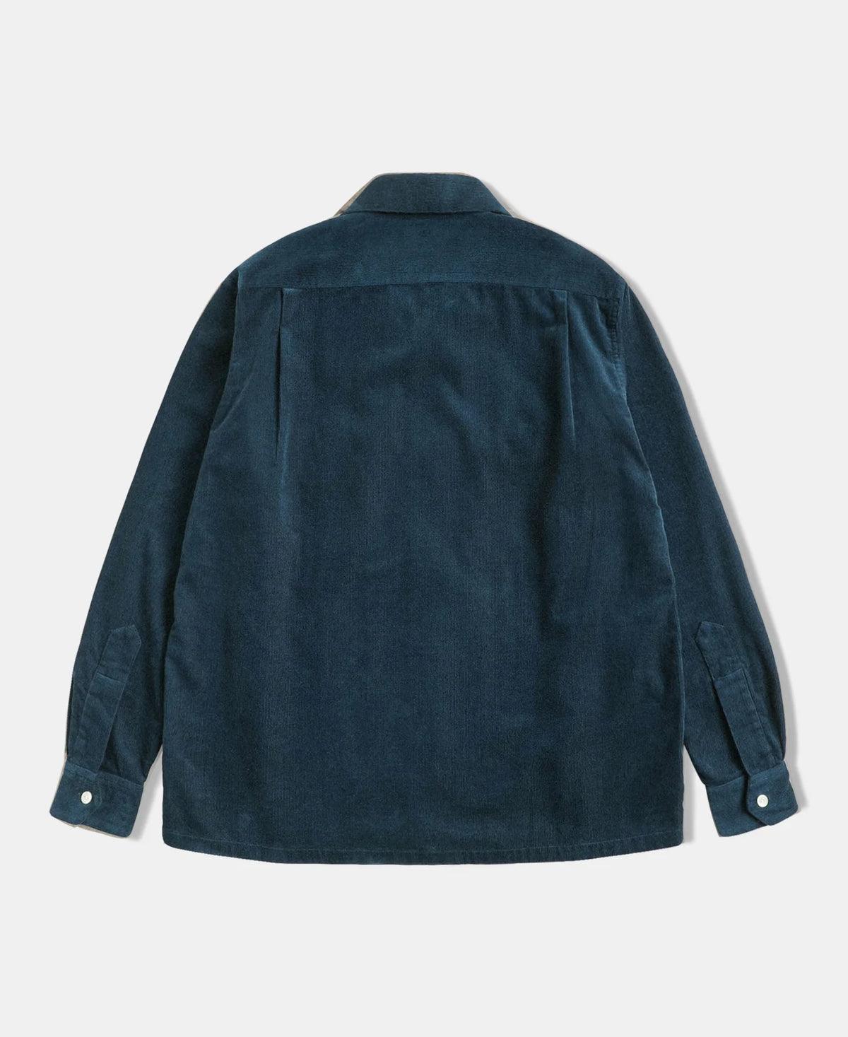 MILITORA LOT 220 CORDUROY OPEN COLLAR SHIRT - INDIGO