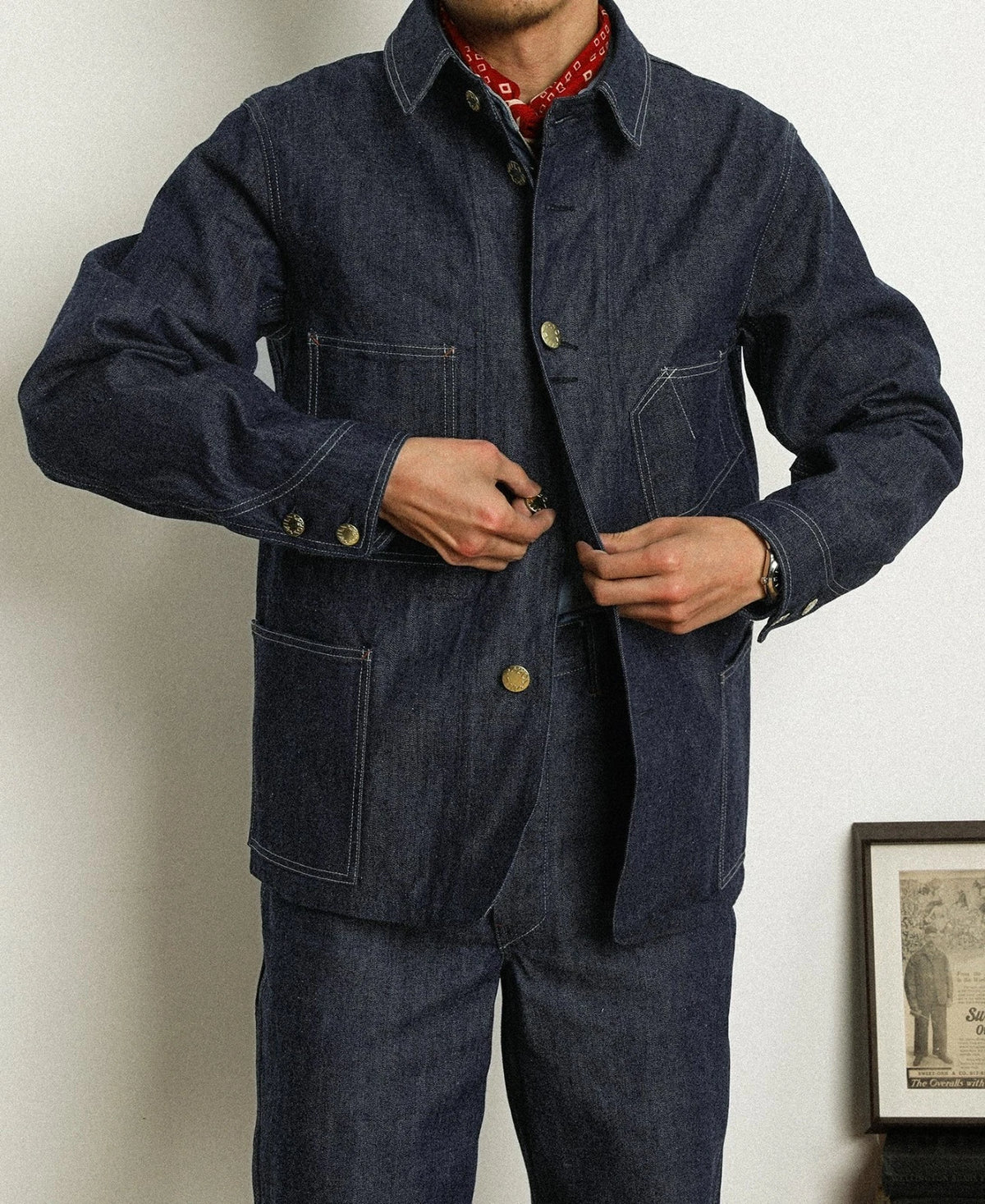 MILITORA LOT 811 1920S SELVEDGE DENIM CHORE COAT - INDIGO