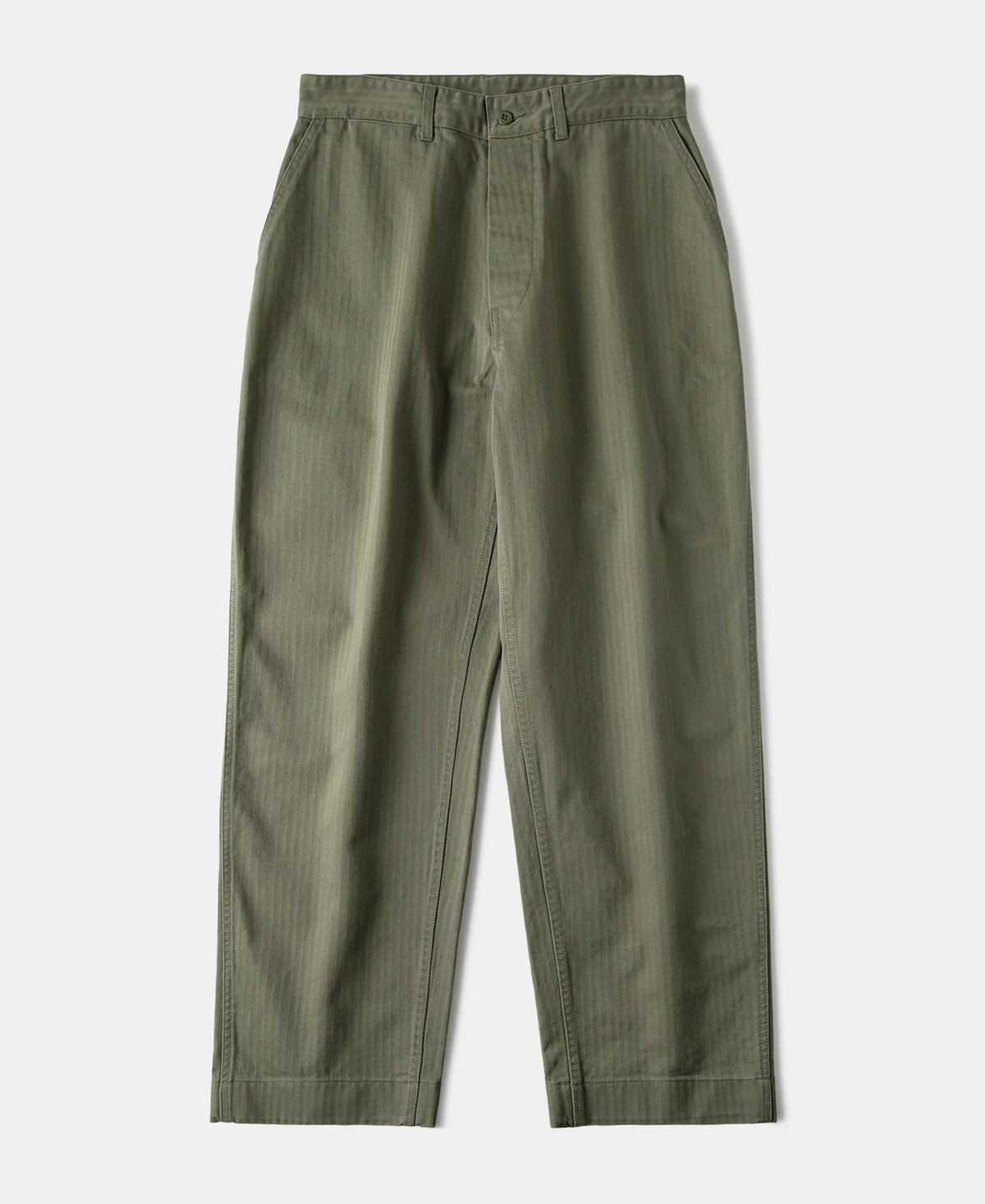 MILITORA LOT 825 1950S USMC HERRINGBONE TROUSERS - OLIVE